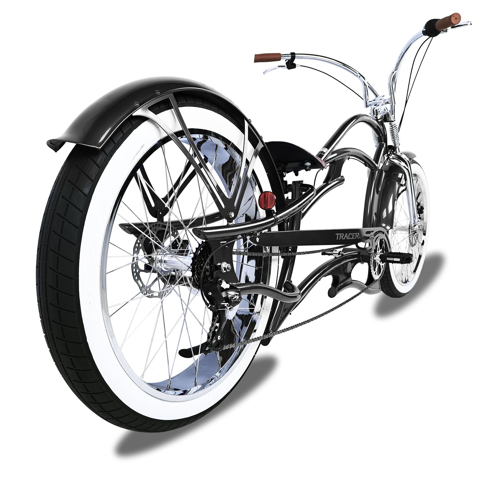 Tracer Raider Pro DS 26" 7-Speed Chopper Style Stretch Cruiser Bike - Chico USA, Inc.