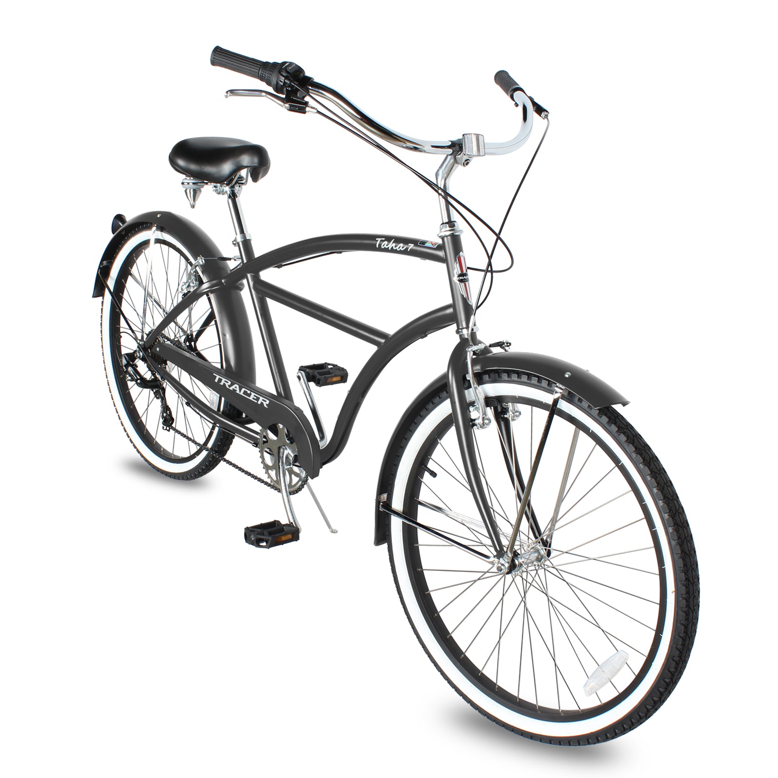 Tracer TAHA 26" Men's Beach Cruiser with Shimano 7-Speed, V-Brake, Alloy Rims - Chico USA, Inc.
