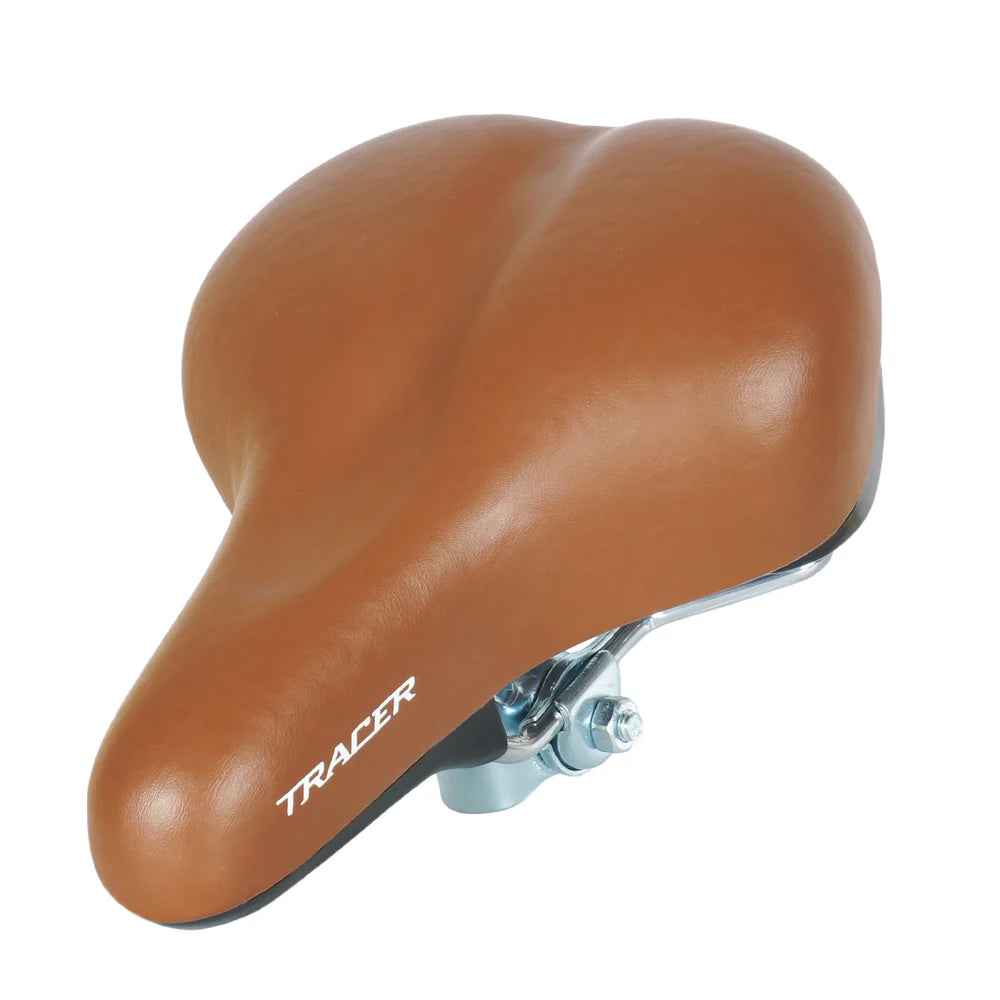 Tracer Bikes | Tracer AF-7024-BRN Retro City Bike Saddle with Coil Spring, Brown/Chrome |  Chico USA, Inc.