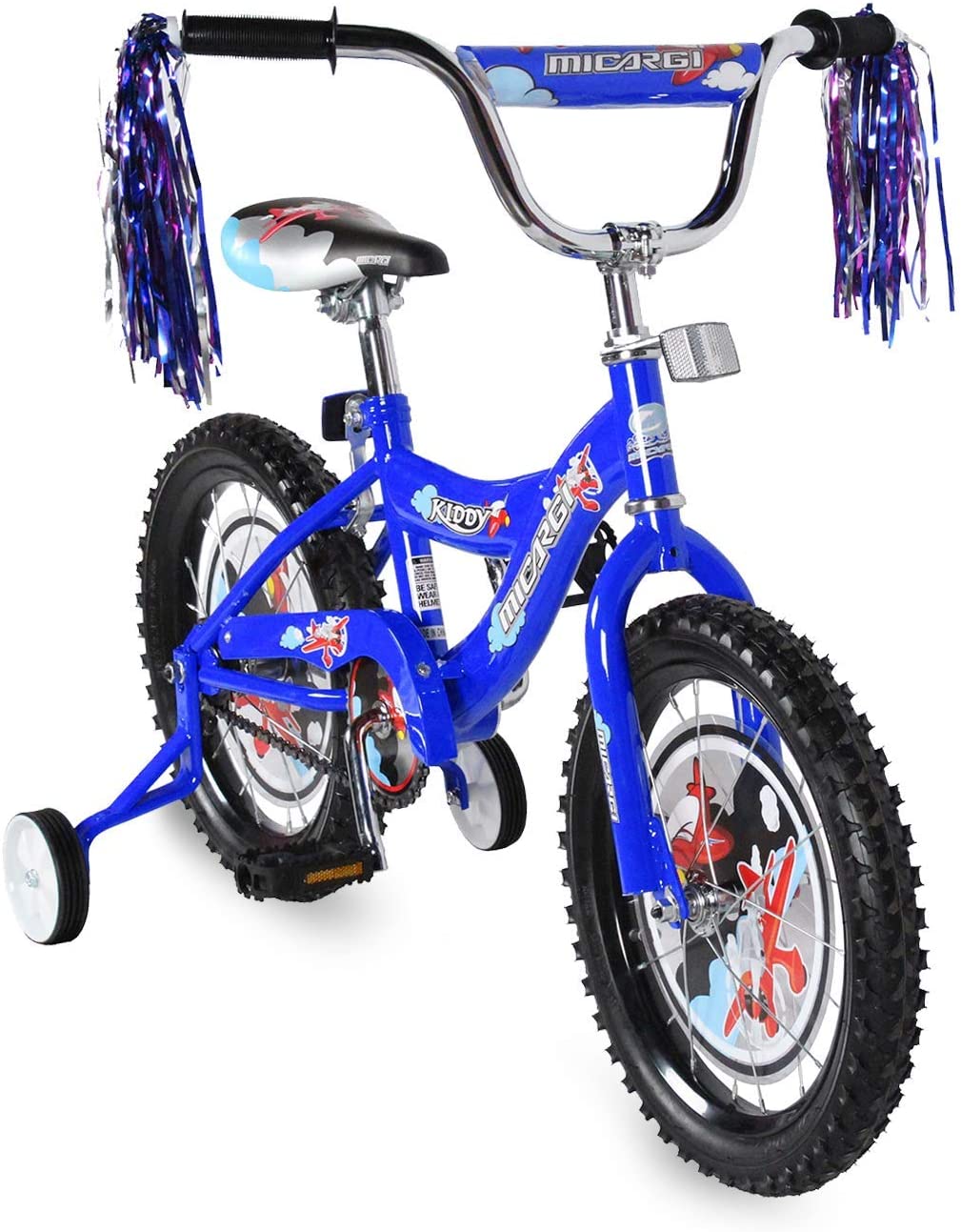 Micargi Kiddy 16" Kids Bike, BMX S-Type Frame, Coaster Brake, with Training Wheels, Multiple Colors - Chico USA, Inc.