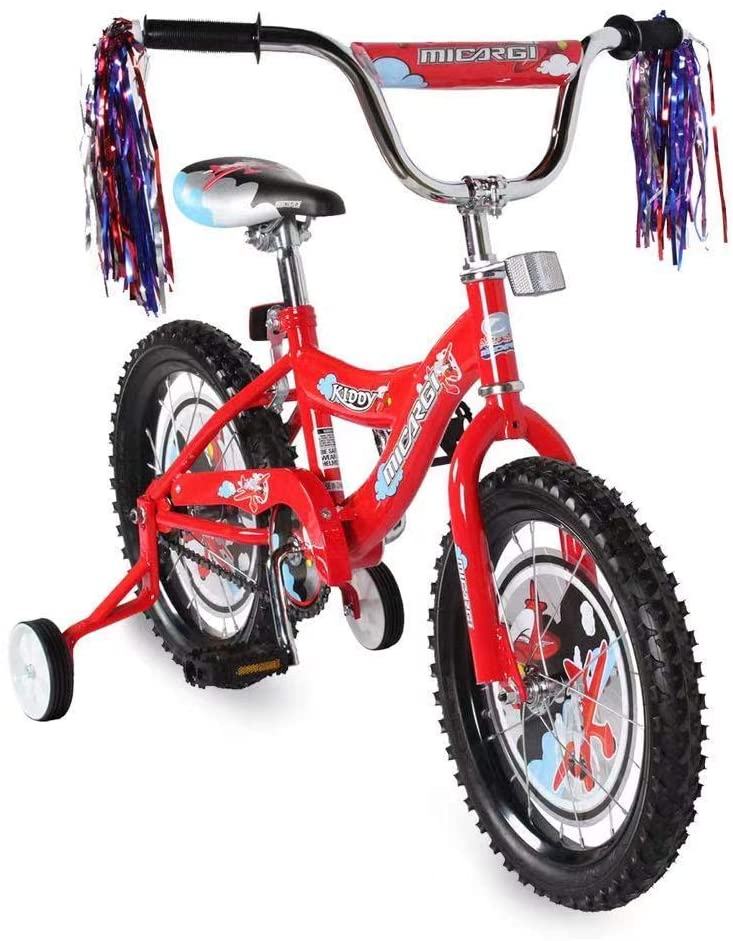 Micargi Kiddy 16" Kids Bike, BMX S-Type Frame, Coaster Brake, with Training Wheels, Multiple Colors - Chico USA, Inc.