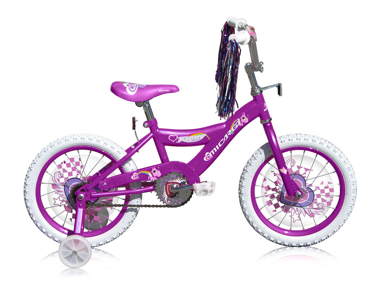 Micargi Kiddy 16" Kids Bike, BMX S-Type Frame, Coaster Brake, with Training Wheels, Multiple Colors - Chico USA, Inc.