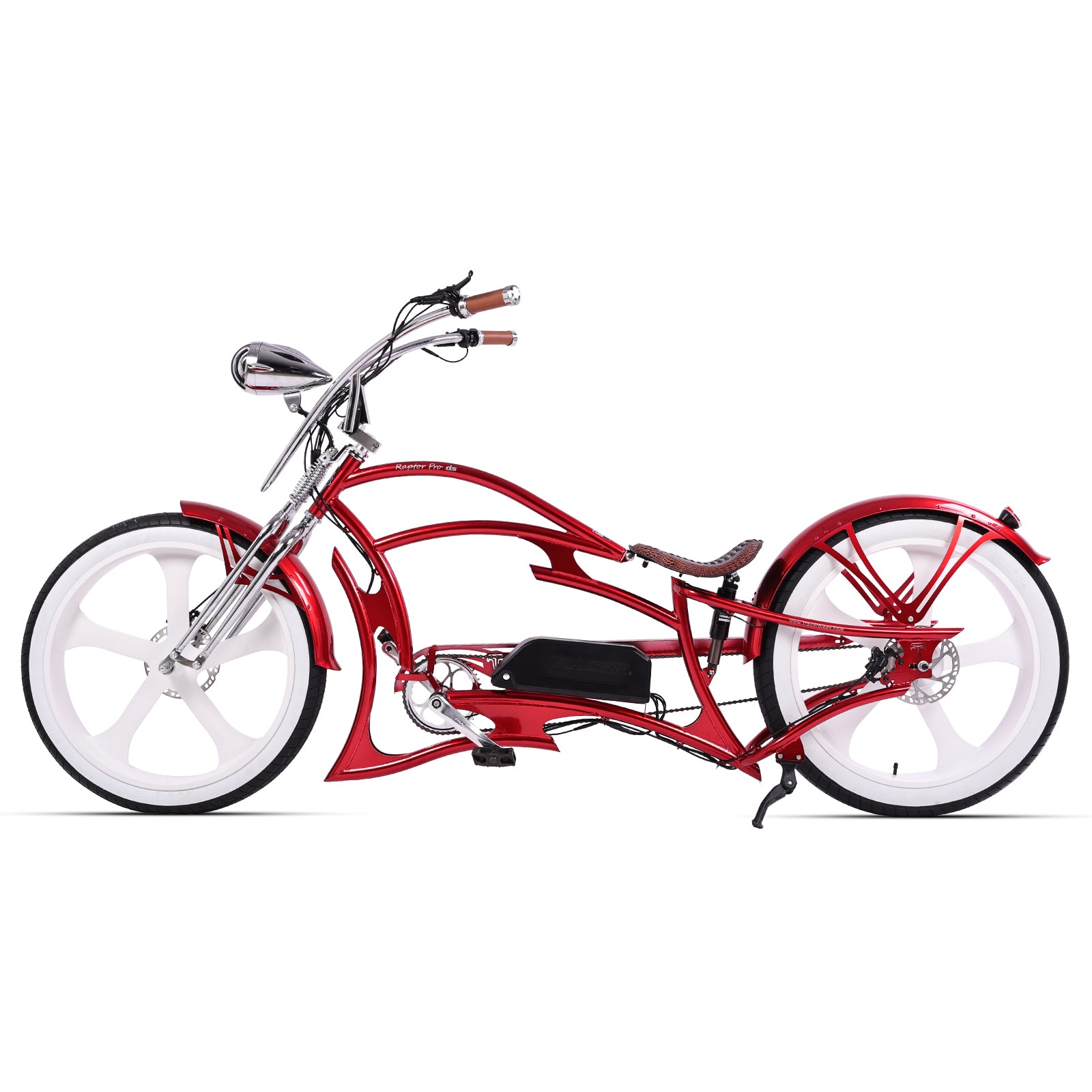 Tracer Raptor Pro DS 800W Chopper Style Stretch Cruiser Bike