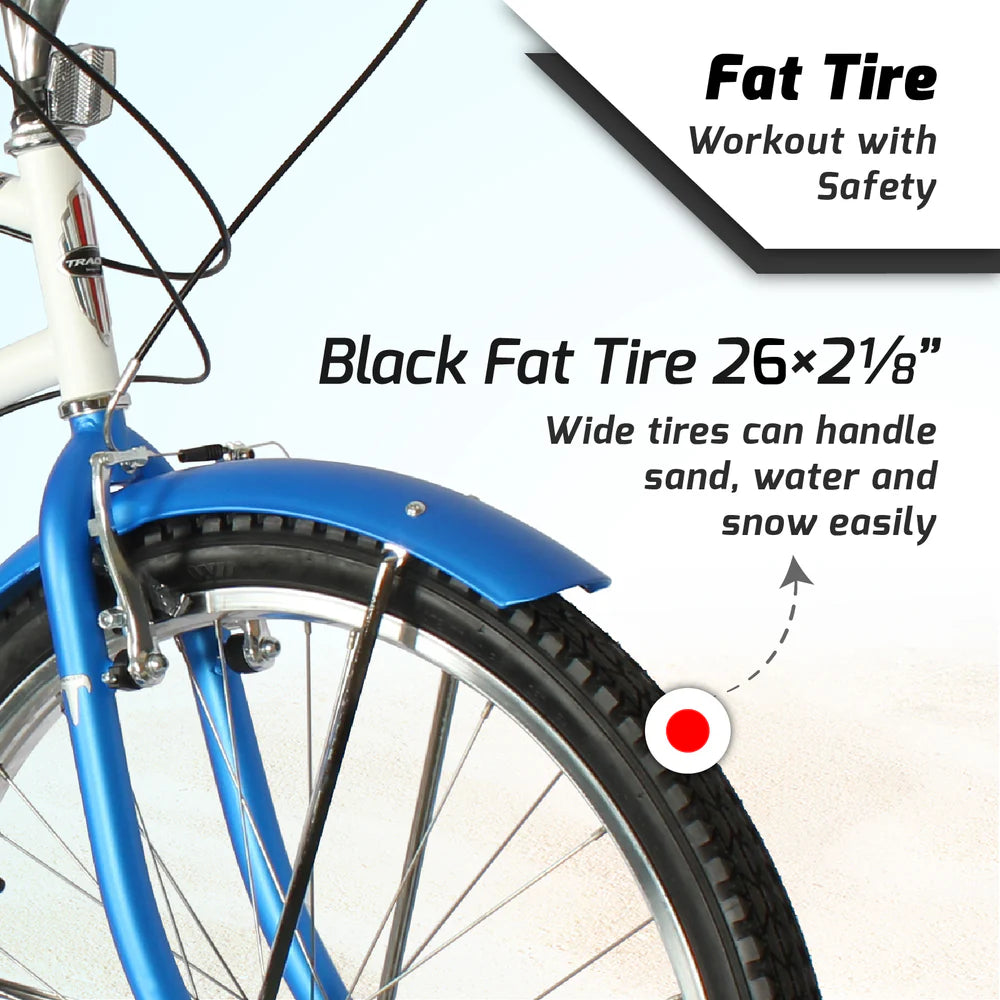 Tracer Bikes | Tracer Napa Cruiser Bike 7-Speed with Comfort Saddle and Steel Fenders | Chico USA, Inc.