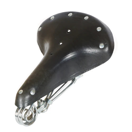 Tracer Bikes | Tracer SD-XDR5888-CP/BK Vintage Classic Genuine Leather Bike Saddle, Black/Chrome, Coil Spring Base |  Chico USA, Inc.