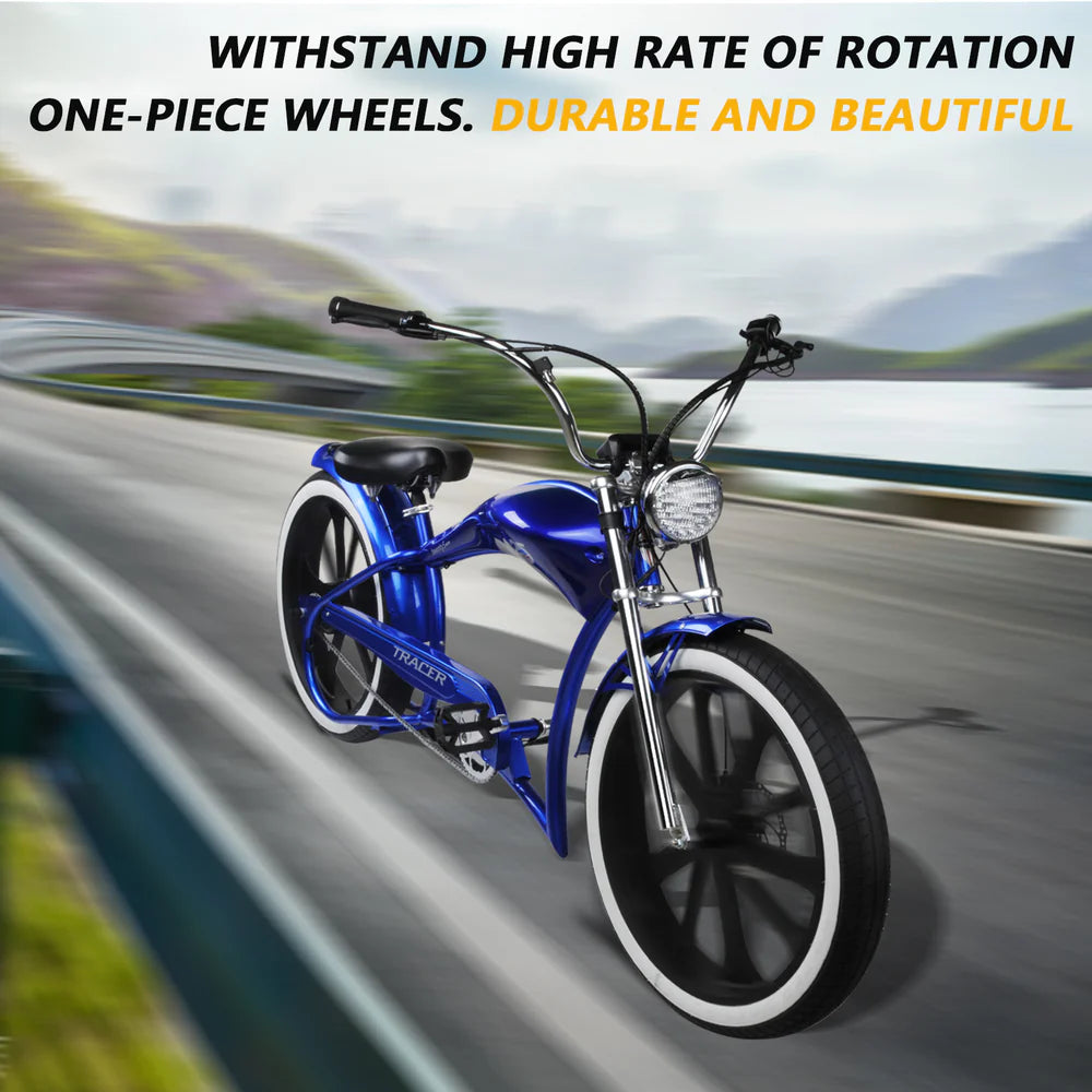 Tracer Bikes | Tracer WH-EDS-A4248800 E-Bike Wheel Set with 800W 48V Motor, Disc Brake Compatible, Black & White |  Chico USA, Inc.