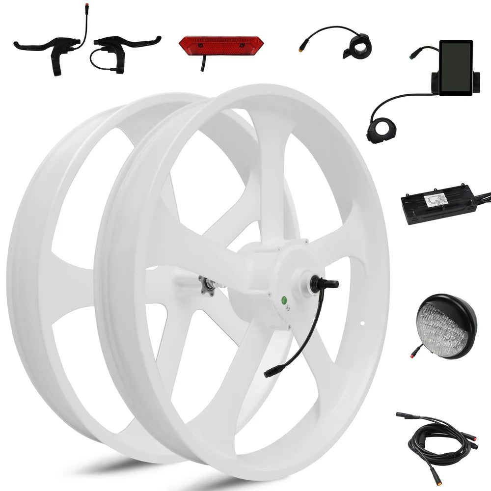 Tracer Bikes | Tracer WH-EDS-A4248800 E-Bike Wheel Set with 800W 48V Motor, Disc Brake Compatible, Black & White |  Chico USA, Inc.