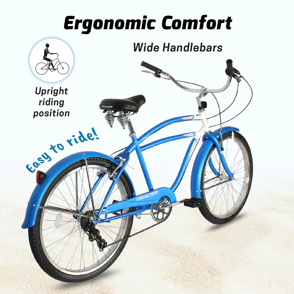 Tracer Bikes | Tracer Napa Cruiser Bike 7-Speed with Comfort Saddle and Steel Fenders | Chico USA, Inc.