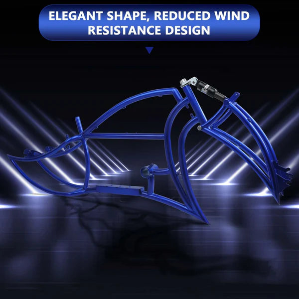 Tracer Bikes | TRACER Signature Pro 26'' Chopper Cruiser Electric Bike Frame, Accepts 26"x 3.0, 4.0 Fat Tires |  Chico USA, Inc.