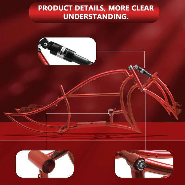 TRACER Signature Pro 26'' Chopper Cruiser Electric Bike Frame, Accepts 26"x 3.0, 4.0 Fat Tires - Chico USA, Inc.