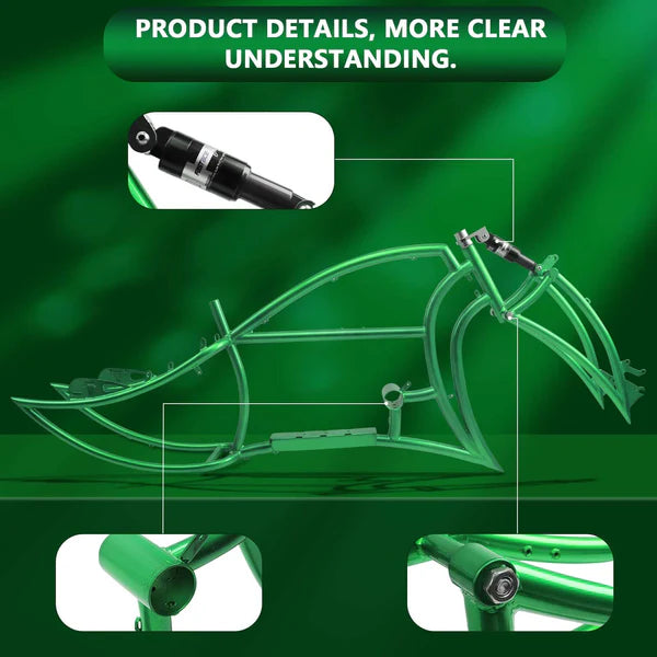 Tracer Bikes | TRACER Signature Pro 26'' Chopper Cruiser Electric Bike Frame, Accepts 26"x 3.0, 4.0 Fat Tires |  Chico USA, Inc.