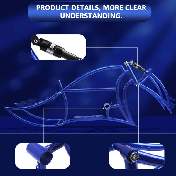 Tracer Bikes | TRACER Signature Pro 26'' Chopper Cruiser Electric Bike Frame, Accepts 26"x 3.0, 4.0 Fat Tires |  Chico USA, Inc.