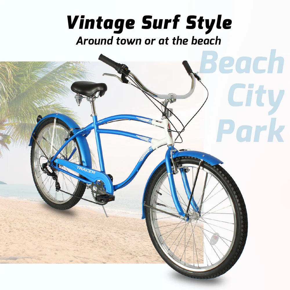 Tracer Bikes | Tracer Napa Cruiser Bike 7-Speed with Comfort Saddle and Steel Fenders | Chico USA, Inc.