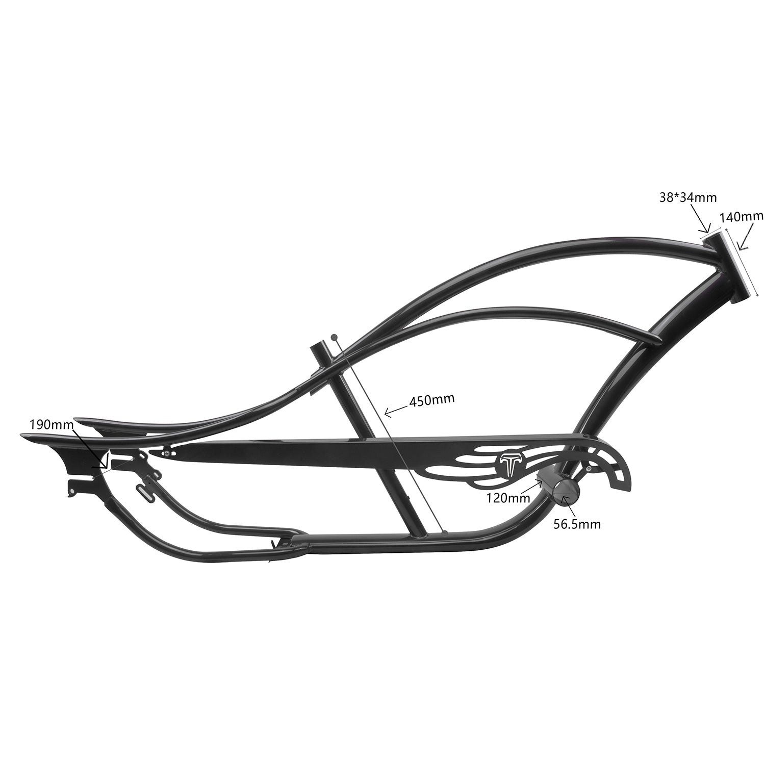 Tracer Bikes | FM-BRONCO Bronco Chopper Stretch Cruiser Bike Frame, 26" Coaster Brake/7 Speed |  Chico USA, Inc.