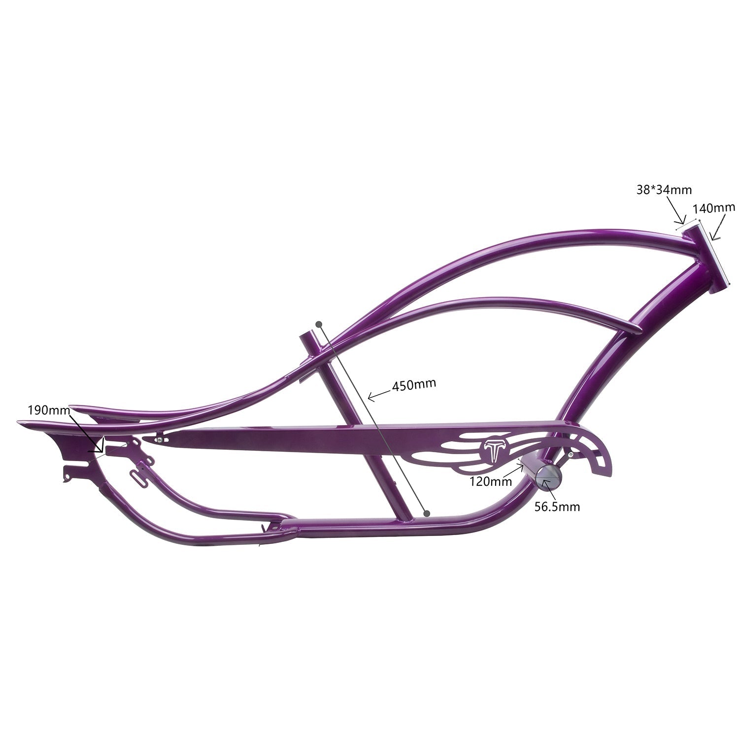 Tracer Bikes | FM-BRONCO Bronco Chopper Stretch Cruiser Bike Frame, 26" Coaster Brake/7 Speed |  Chico USA, Inc.