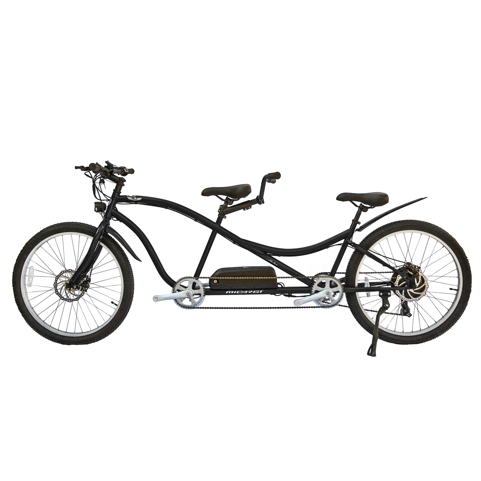 Tracer Bikes | Micargi Aloha 26" Tandem Beach Cruiser Electric Bike, 500W Motor, 7-Speed Shimano |  Chico USA, Inc.