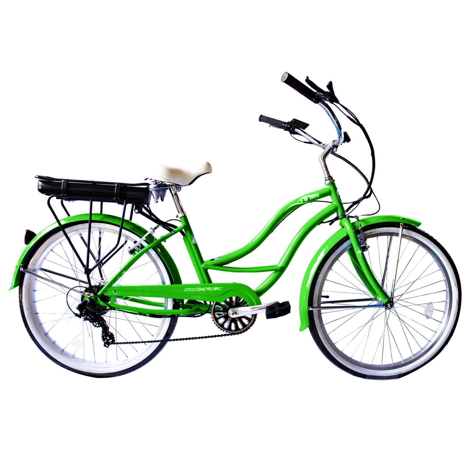 Tracer Bikes | Micargi Bali Electric Beach Cruiser, 7-Speed Pedal Assist, 350W Motor, Samsung Battery |  Chico USA, Inc.