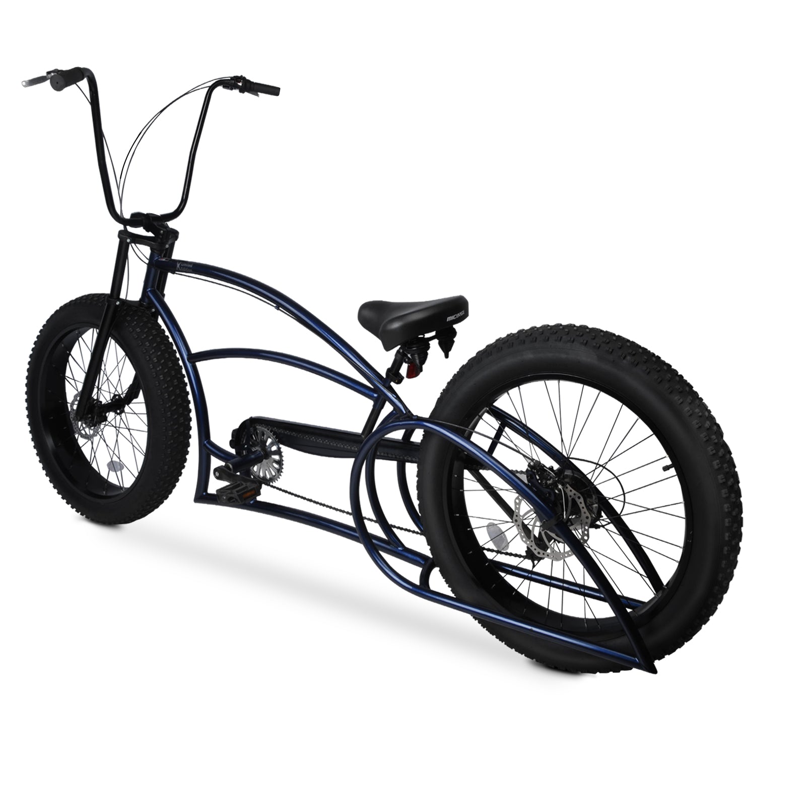 Tracer Bikes | Micargi Bombita XLE 7/GT7 Chopper Cruiser Bike, 26" Stretch Beach Cruiser, 7-Speed | Chico USA, Inc.