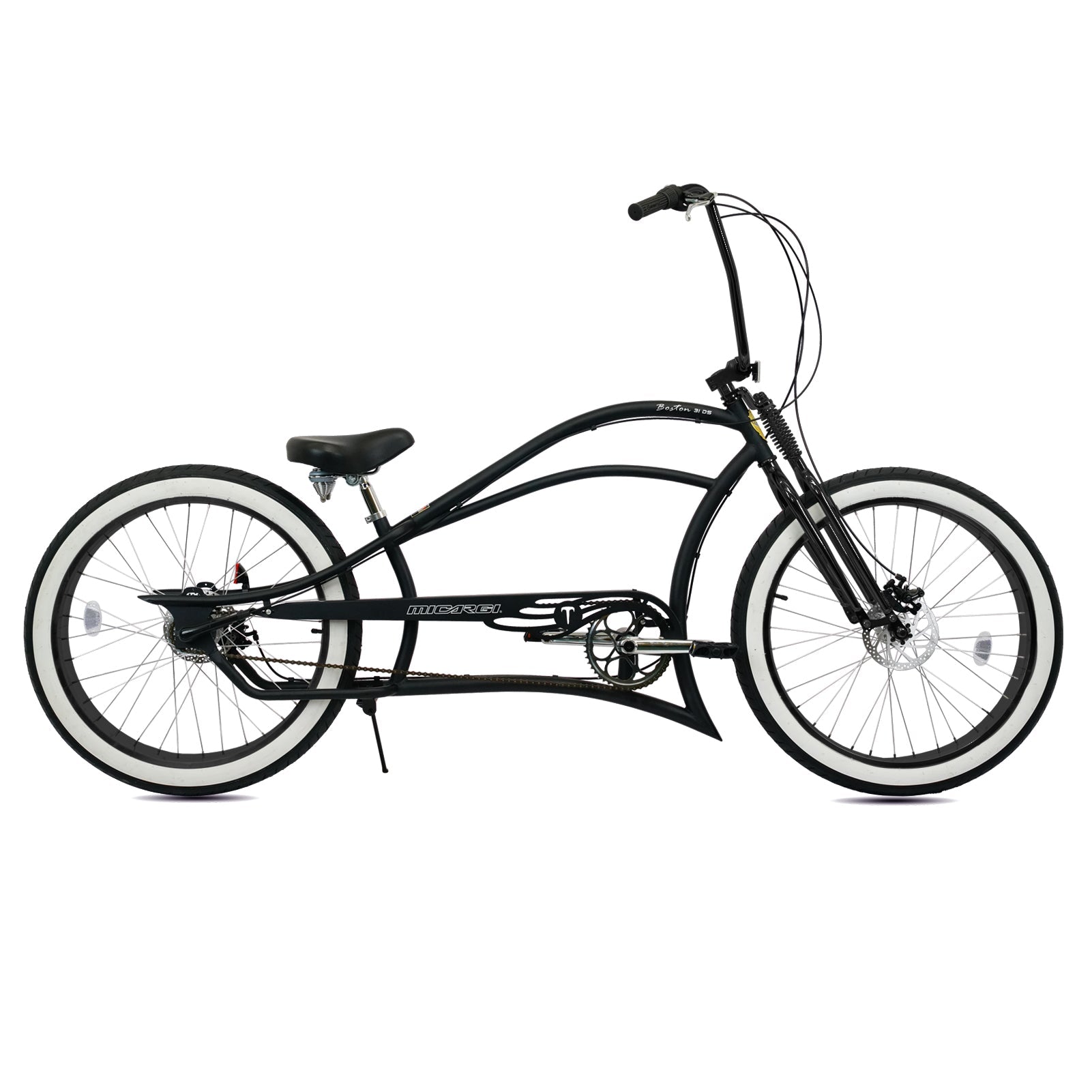 Tracer Bikes | Micargi Boston 3i DS Stretch Cruiser Bicycle, 26" Chopper Frame, 3-Speed Internal Hub | Chico USA, Inc.
