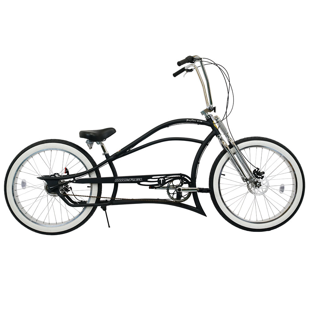 Tracer Bikes | Micargi Boston 3i DS Stretch Cruiser Bicycle, 26" Chopper Frame, 3-Speed Internal Hub | Chico USA, Inc.