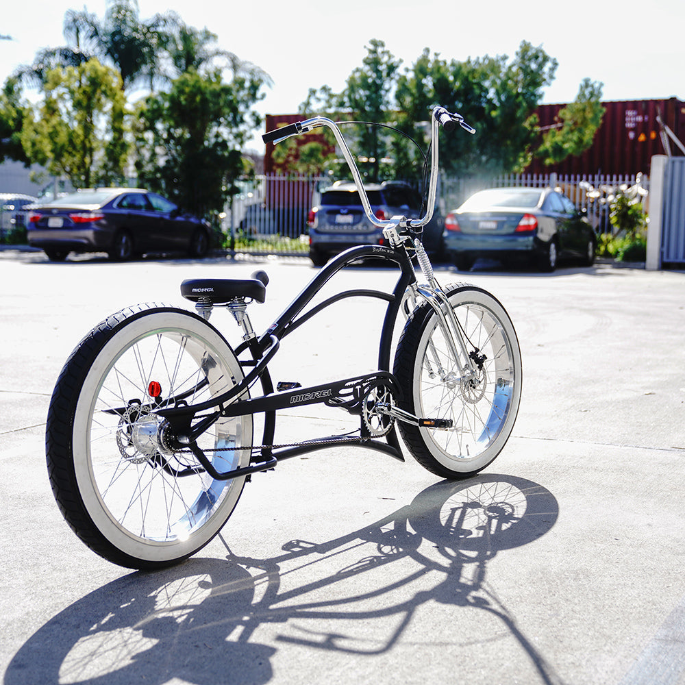 Tracer Bikes | Micargi Boston 3i DS Stretch Cruiser Bicycle, 26" Chopper Frame, 3-Speed Internal Hub | Chico USA, Inc.