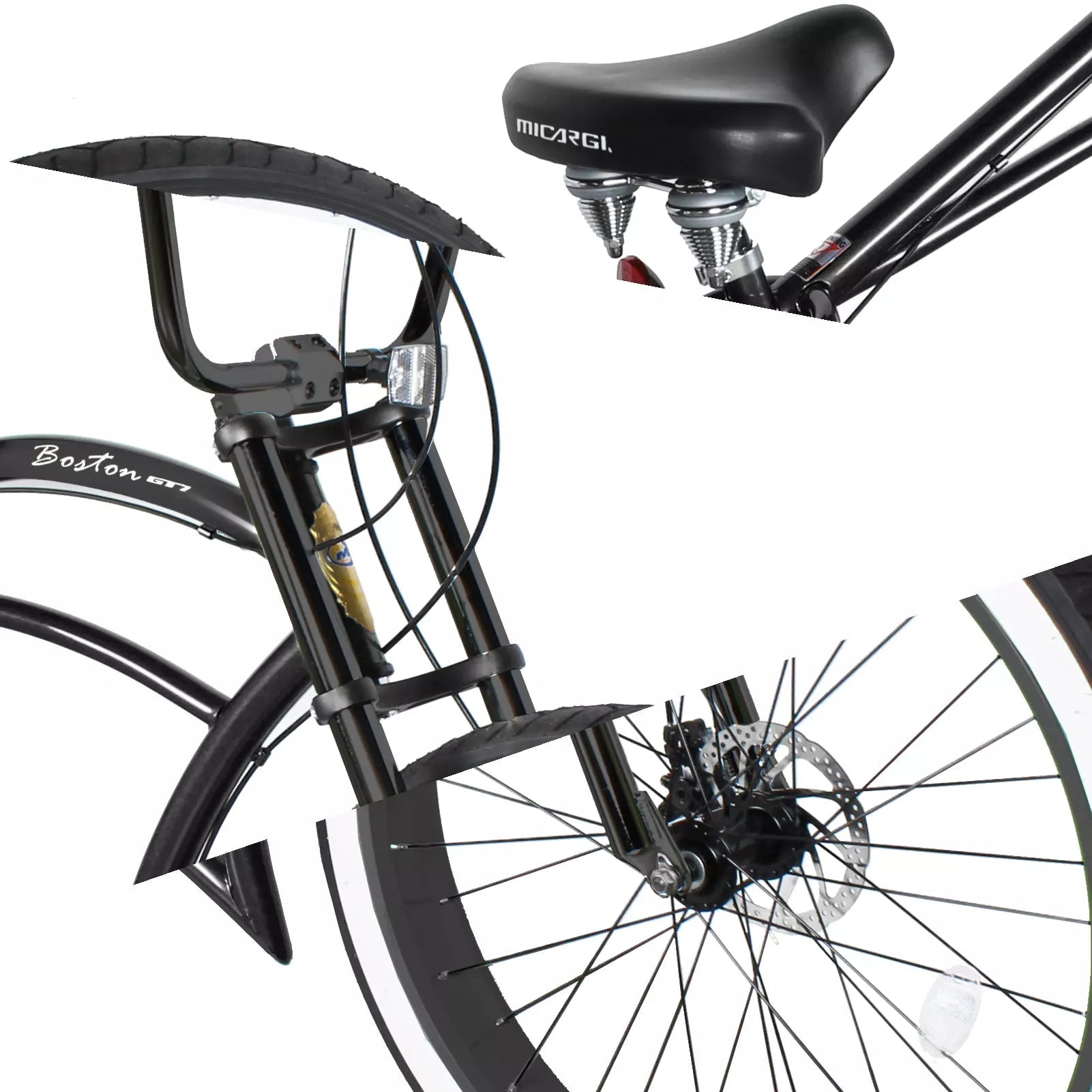 Tracer Bikes | Micargi Boston GT7 Stretch Cruiser Bicycle, 7-Speed, 26" Chopper Frame | Chico USA, Inc.
