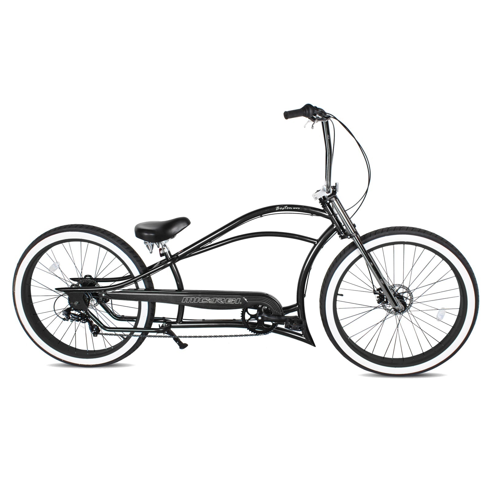Tracer Bikes | Micargi Boston GT7 Stretch Cruiser Bicycle, 7-Speed, 26" Chopper Frame | Chico USA, Inc.