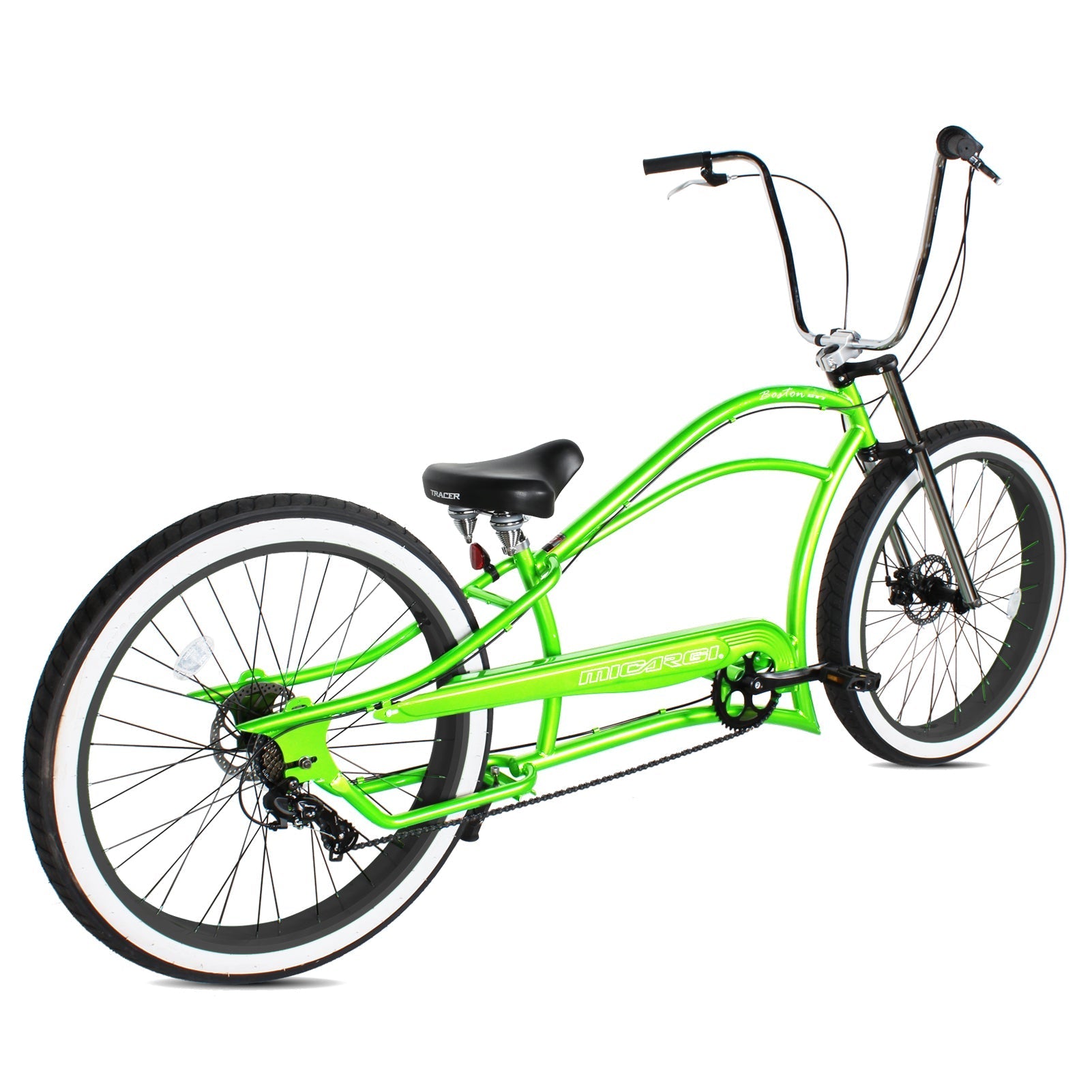 Tracer Bikes | Micargi Boston GT7 Stretch Cruiser Bicycle, 7-Speed, 26" Chopper Frame | Chico USA, Inc.