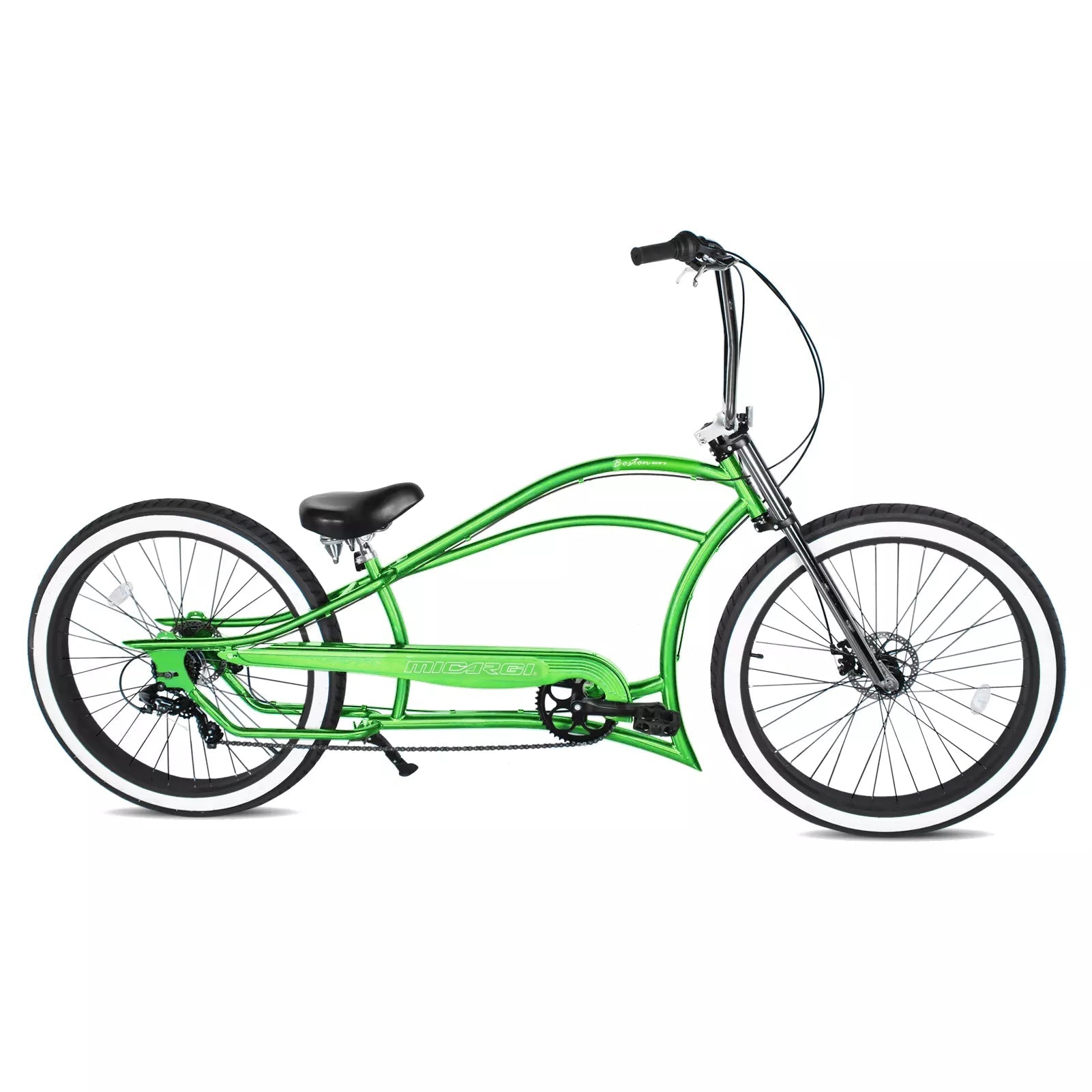 Tracer Bikes | Micargi Boston GT7 Stretch Cruiser Bicycle, 7-Speed, 26" Chopper Frame | Chico USA, Inc.