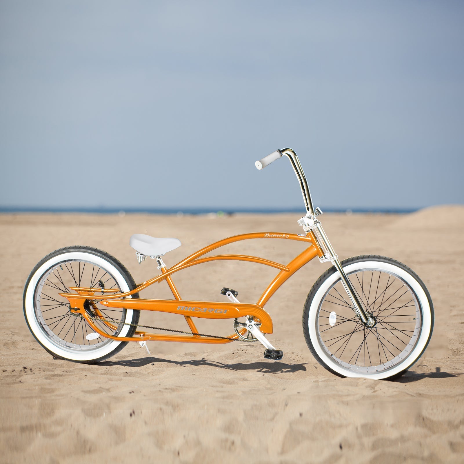 Tracer Bikes | Micargi Bronco 3.0 29'' Stretch Beach Cruiser Bike, Single Speed, Hi-Ten Steel Frame | Chico USA, Inc.