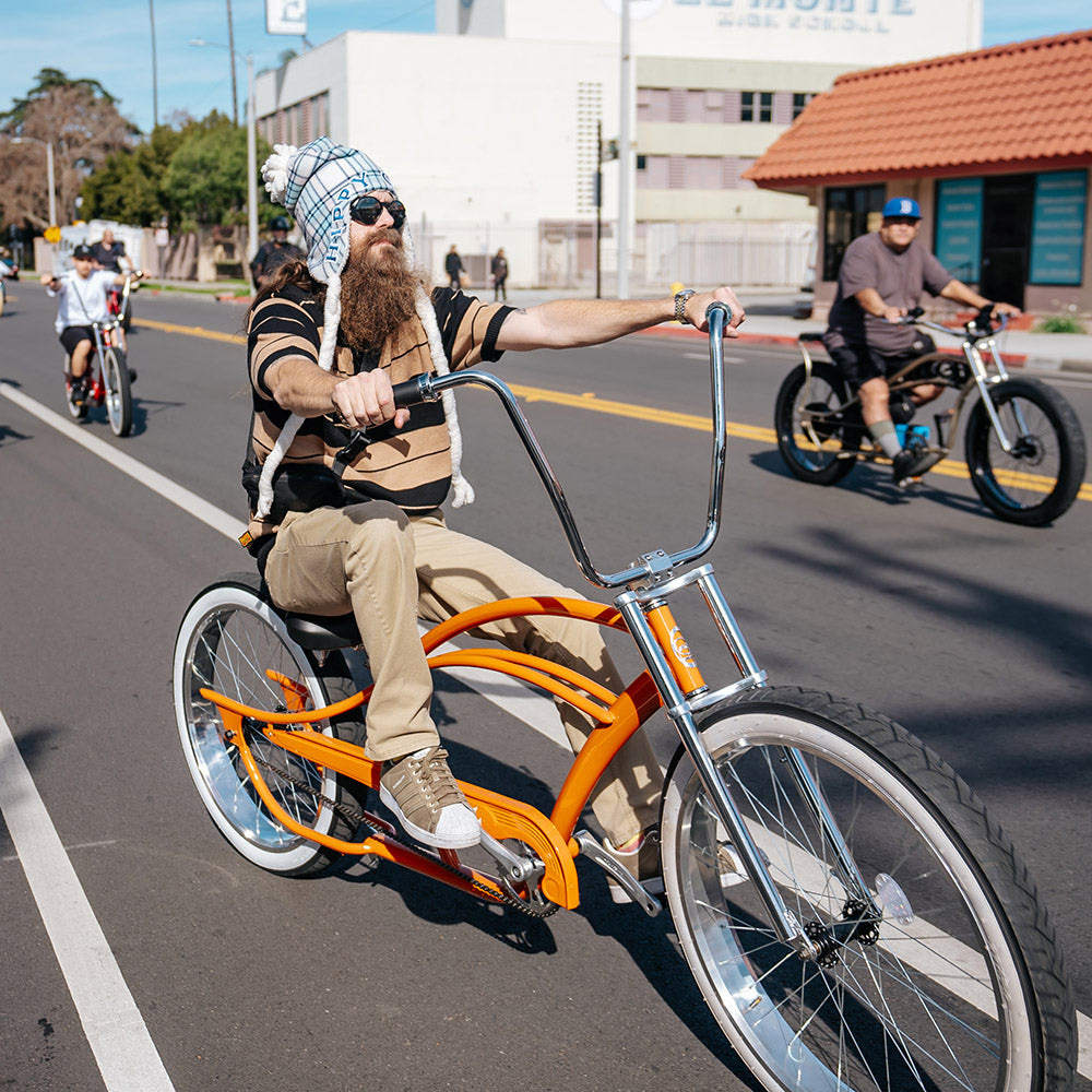 Tracer Bikes | Micargi Bronco 3.0 29'' Stretch Beach Cruiser Bike, Single Speed, Hi-Ten Steel Frame | Chico USA, Inc.