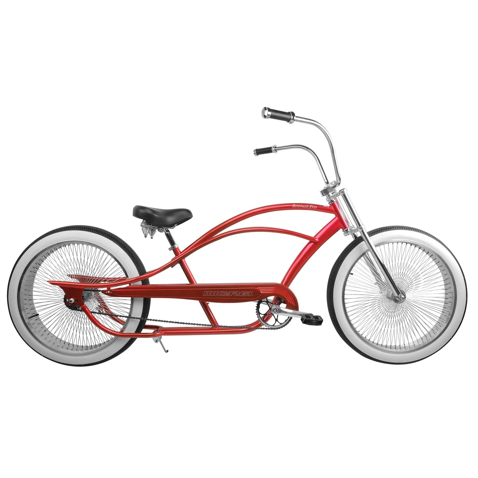 Tracer Bikes | Micargi Bronco Pro 26" Stretch Cruiser Bike, Hi-Ten Steel Frame, Single Speed | Chico USA, Inc.