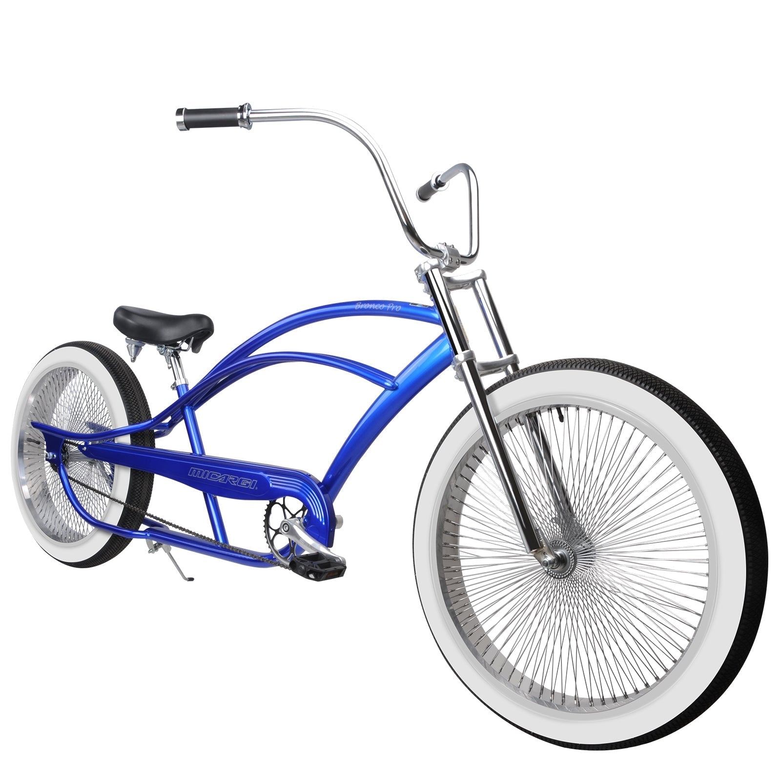 Tracer Bikes | Micargi Bronco Pro 26" Stretch Cruiser Bike, Hi-Ten Steel Frame, Single Speed | Chico USA, Inc.
