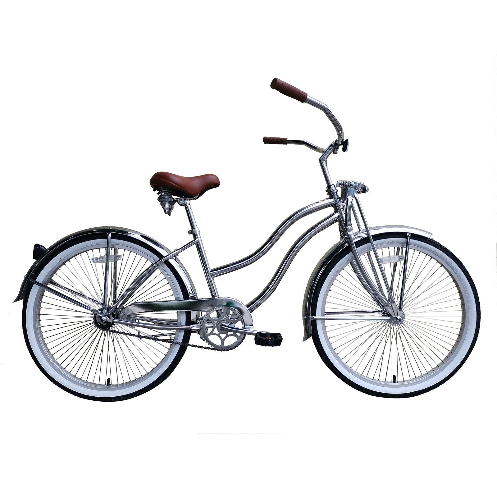 Tracer Bikes | Micargi Cougar GTS Beach Cruiser Bike, Limited Edition Chrome, 26" | Chico USA, Inc.