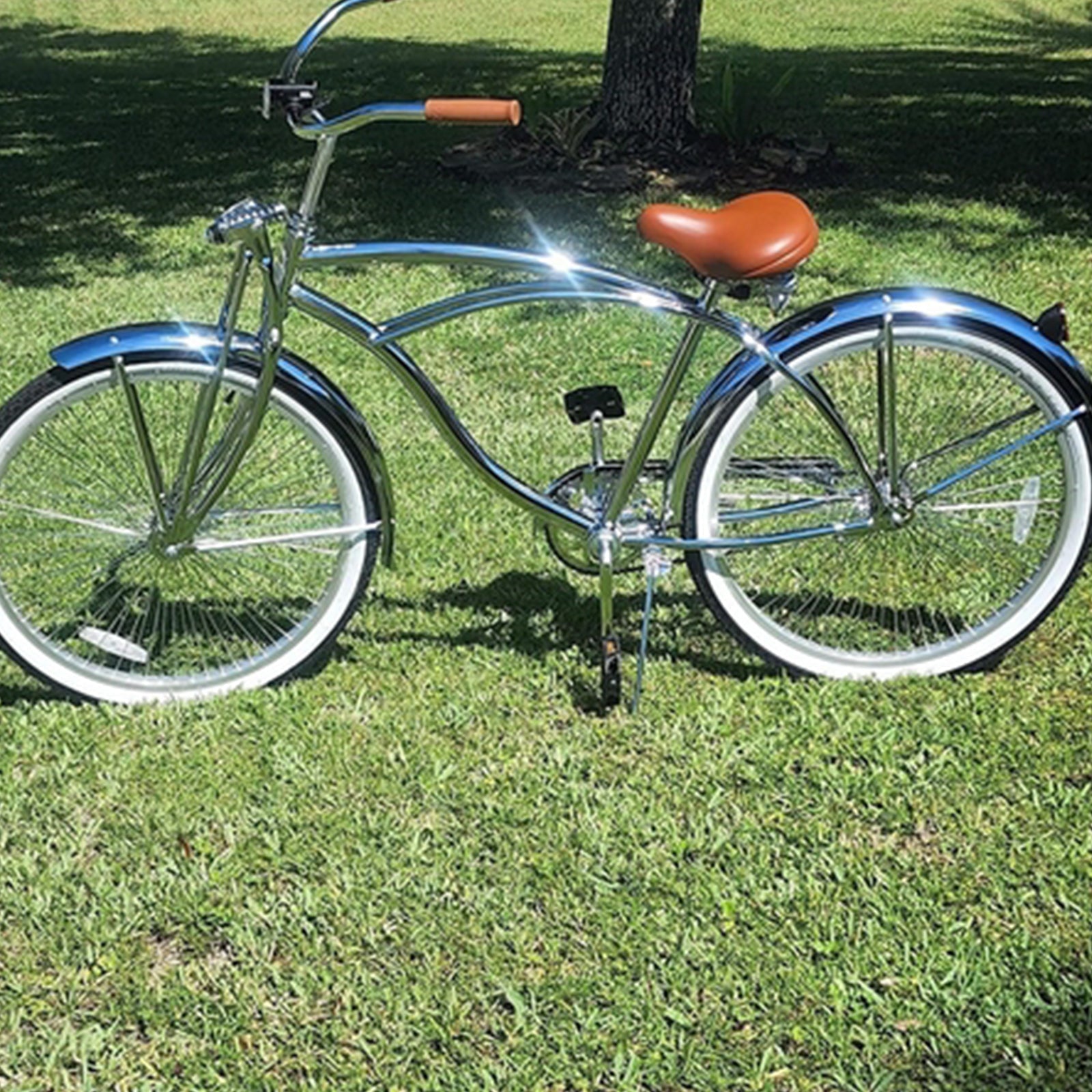Tracer Bikes | Micargi Cougar GTS Beach Cruiser Bike, Limited Edition Chrome, 26" | Chico USA, Inc.