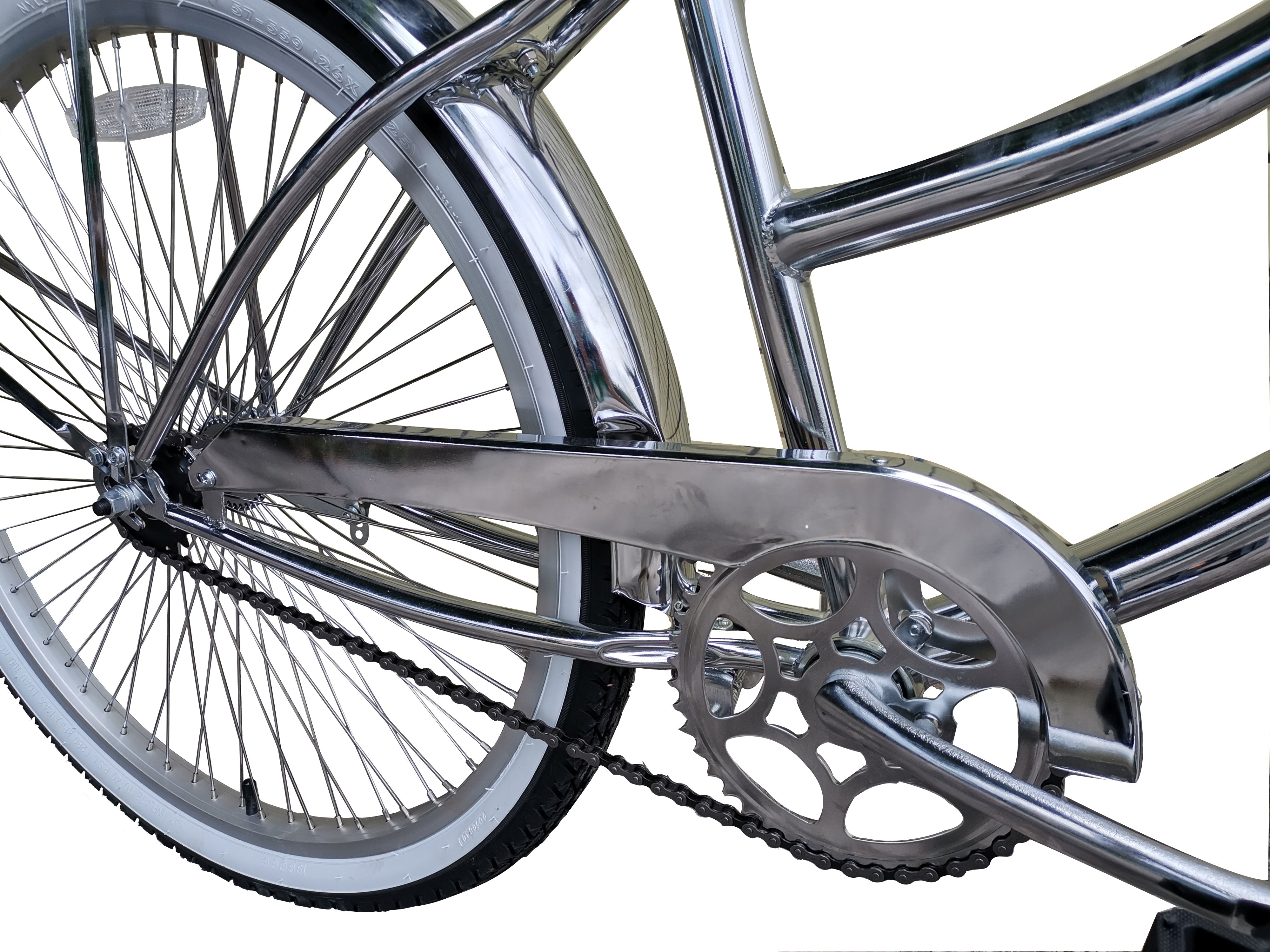 Tracer Bikes | Micargi Cougar GTS Beach Cruiser Bike, Limited Edition Chrome, 26" | Chico USA, Inc.