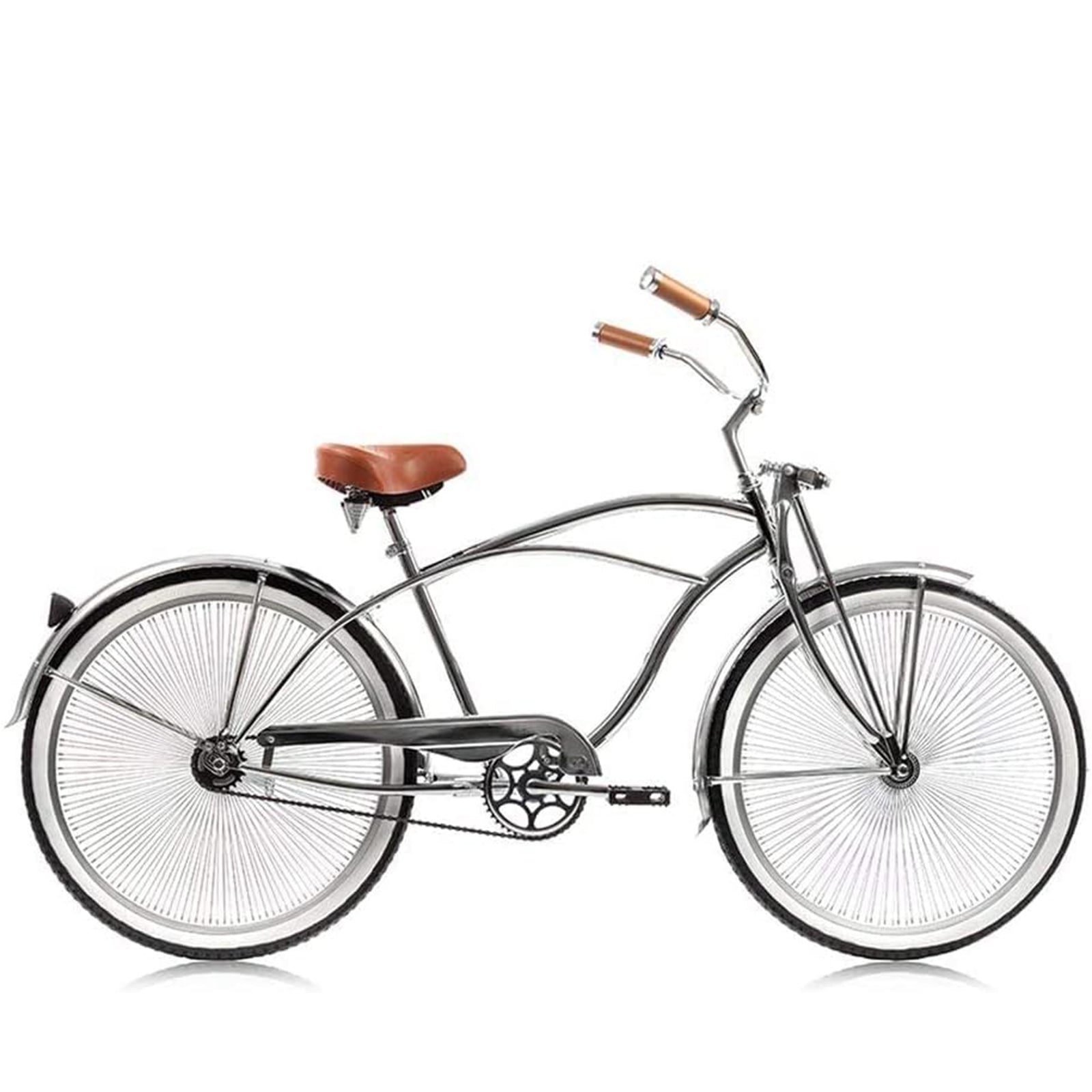 Tracer Bikes | Micargi Cougar GTS Beach Cruiser Bike, Limited Edition Chrome, 26" | Chico USA, Inc.