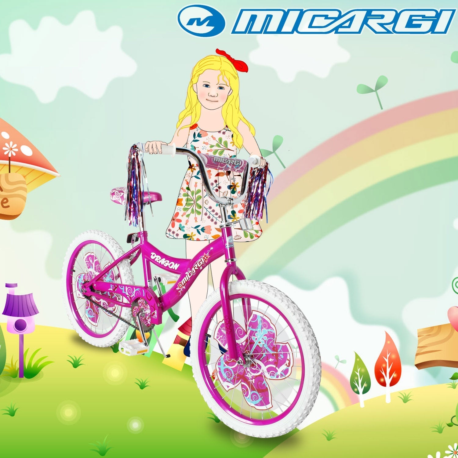 Tracer Bikes | Micargi Dragon 20" Kids Bike, Single Speed, BMX Style, Hi-Ten Steel Frame |  Chico USA, Inc.