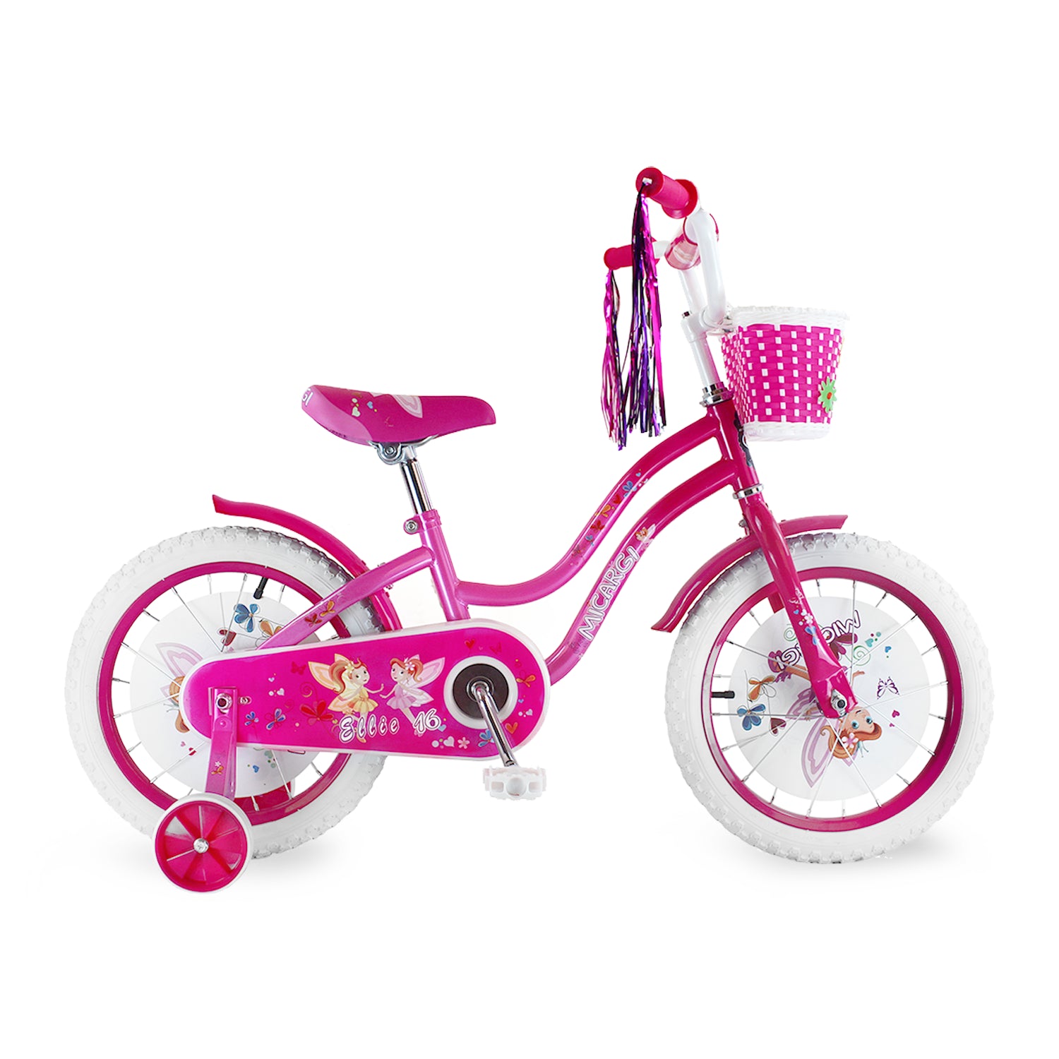Tracer Bikes | Micargi Ellie Kids Bike, Boys and Girls Freestyle Bicycle, 16" with Training Wheels, 20" with Kickstand |  Chico USA, Inc.