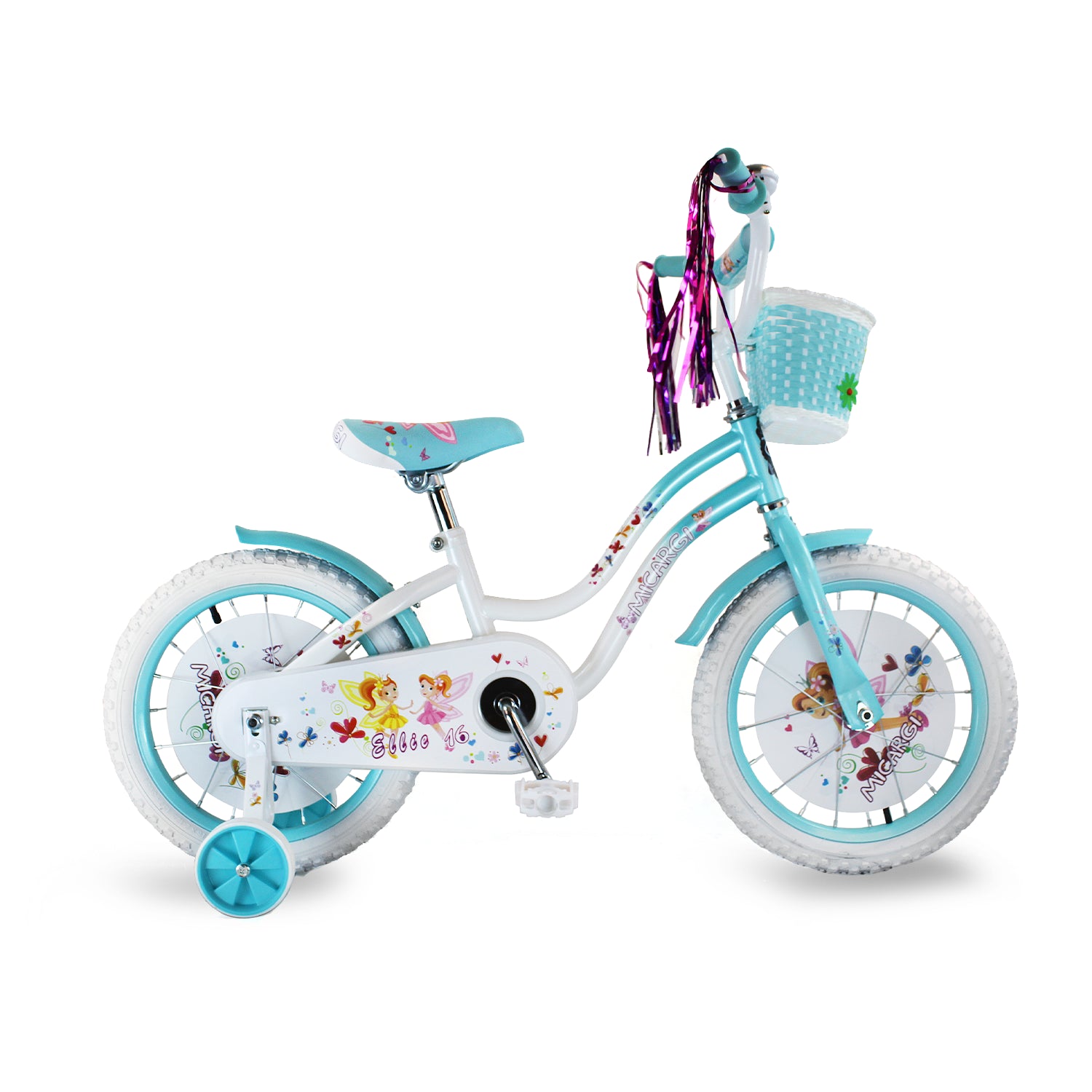 Tracer Bikes | Micargi Ellie Kids Bike, Boys and Girls Freestyle Bicycle, 16" with Training Wheels, 20" with Kickstand |  Chico USA, Inc.
