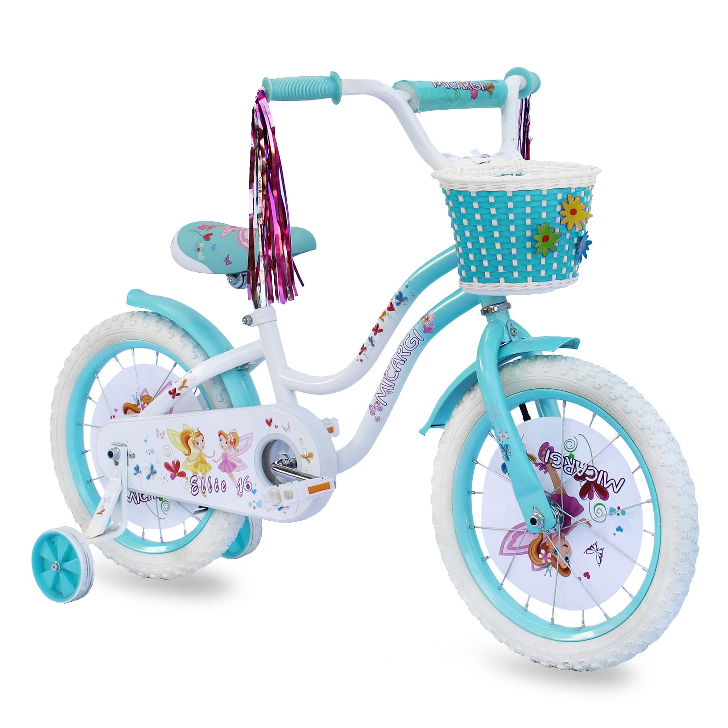 Tracer Bikes | Micargi Ellie Kids Bike, Boys and Girls Freestyle Bicycle, 16" with Training Wheels, 20" with Kickstand |  Chico USA, Inc.