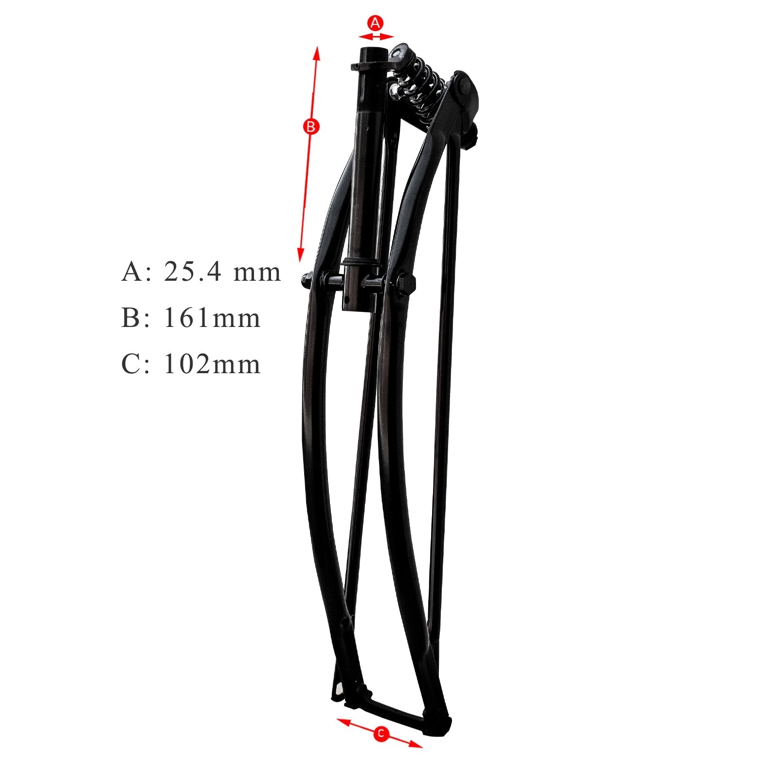 Tracer Bikes | Micargi FK-SP26161102 26" Lowrider Classic Spring Fork, Regular Bend, Steel, Chrome/Black |  Chico USA, Inc.