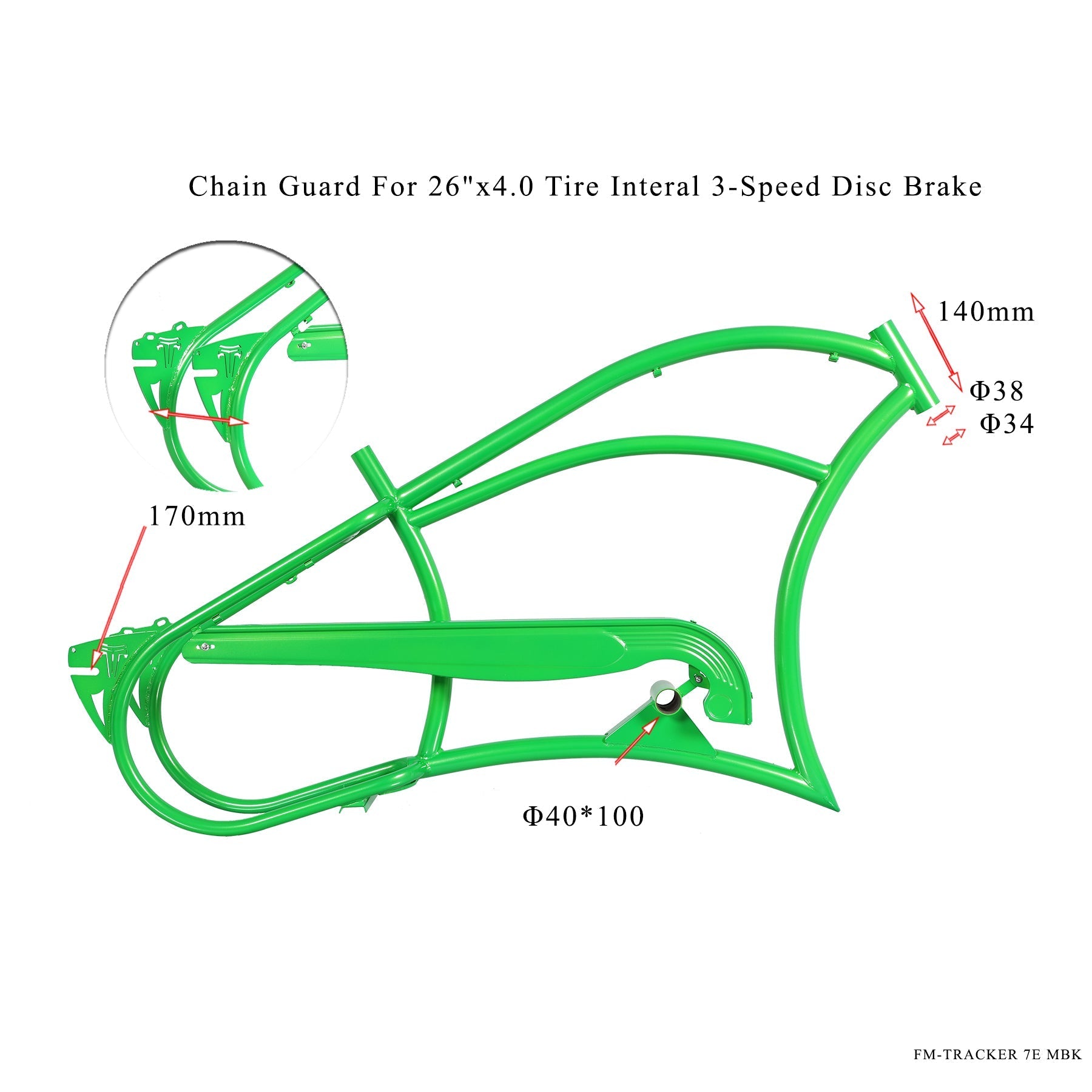 Tracer Bikes | Micargi Harman 3D 26" Stretch Cruiser Steel Bike Frame with Disc Brake and Internal 3-Speed |  Chico USA, Inc.