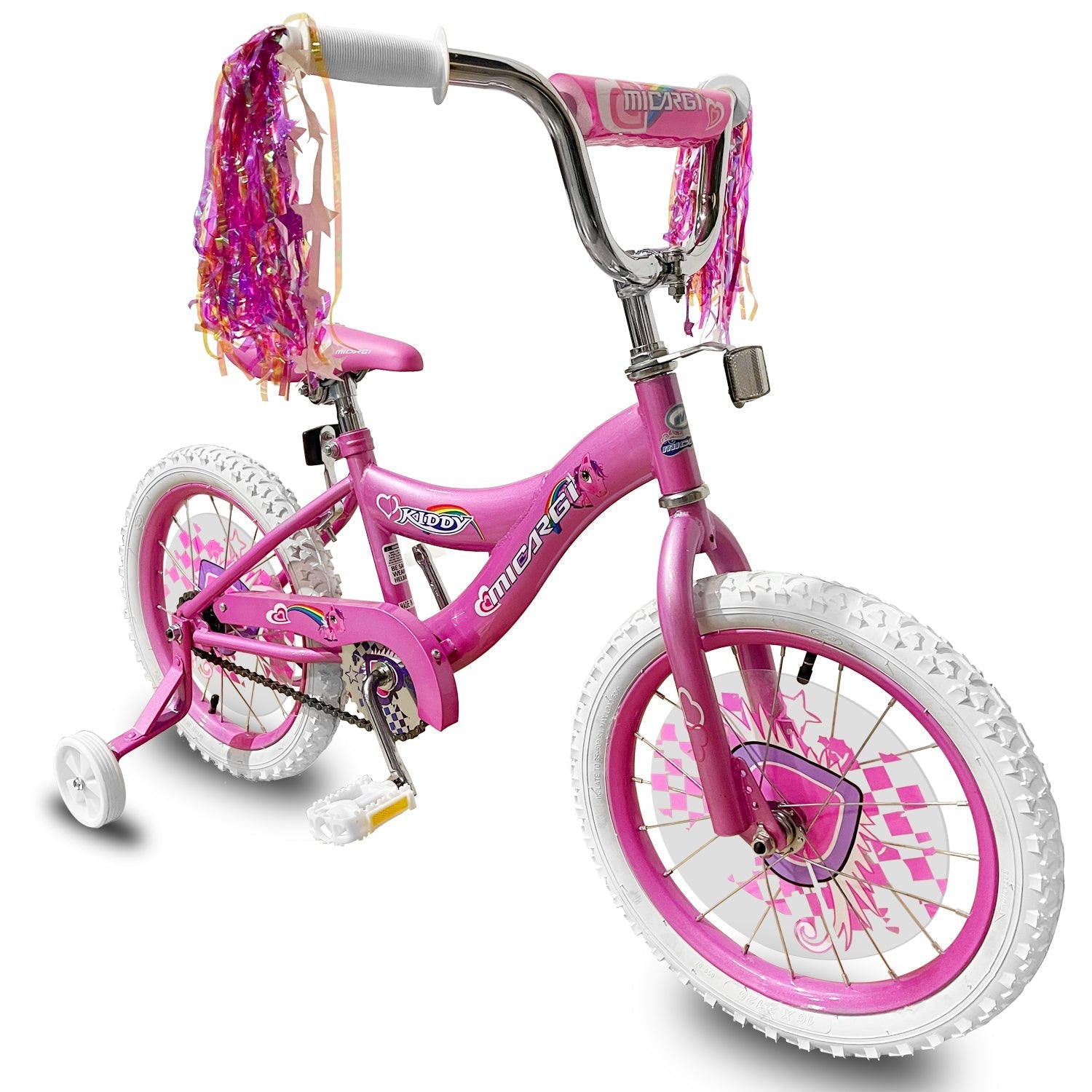 Tracer Bikes | Micargi Kiddy 16" Kids Bike, BMX S-Type Frame, Coaster Brake, with Training Wheels, Multiple Colors |  Chico USA, Inc.