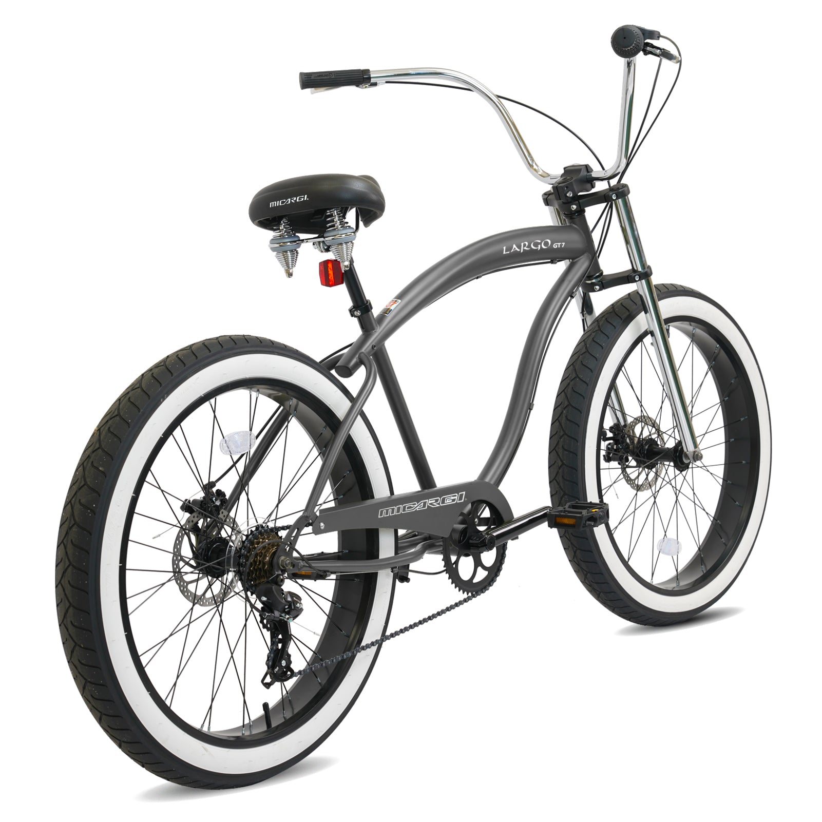 Tracer Bikes | Micargi Largo GT7 26" Beach Cruiser Bike, 7-Speed |  Chico USA, Inc.