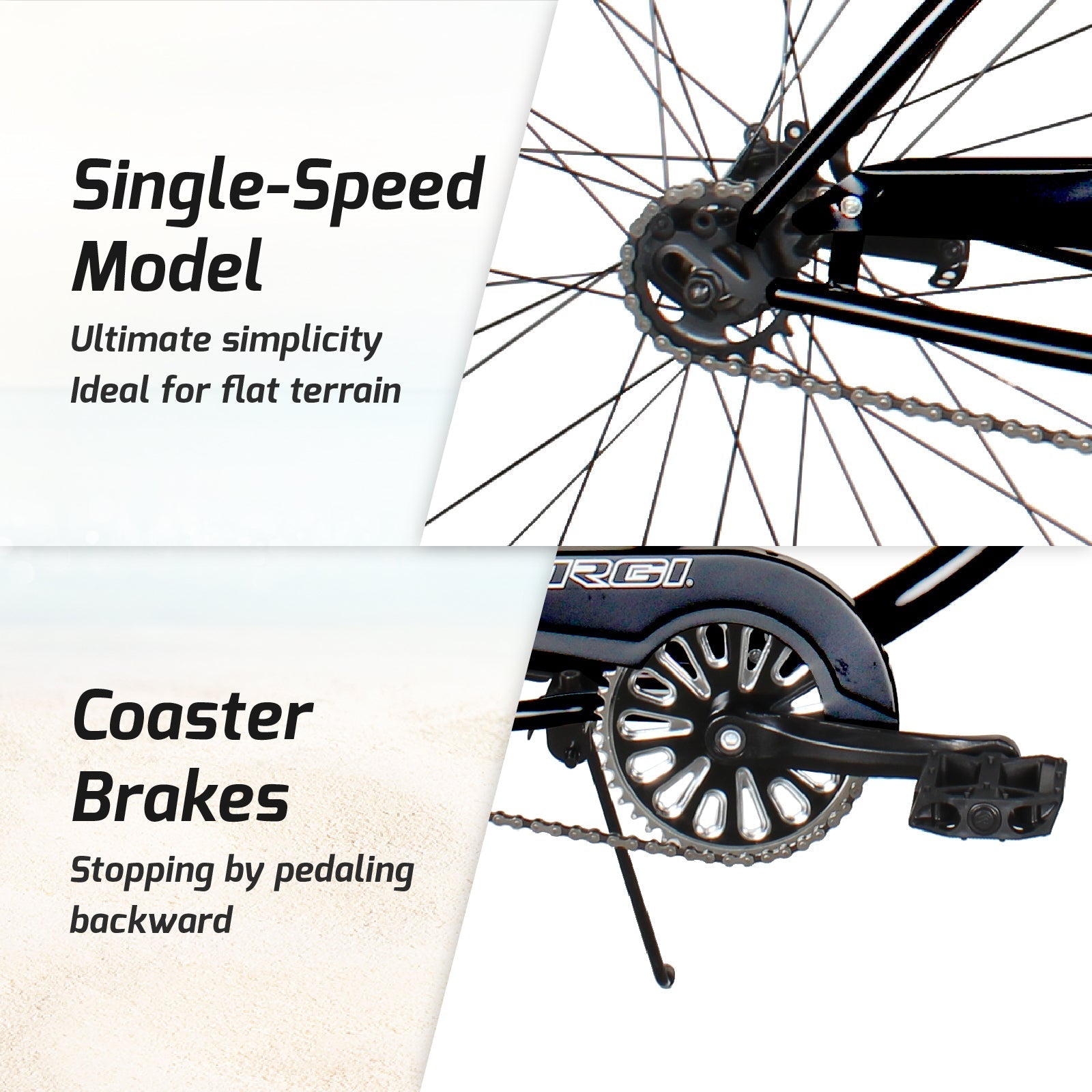 Tracer Bikes | Micargi Luxe GT 26" Beach Cruiser Bike, 7-Speed |  Chico USA, Inc.