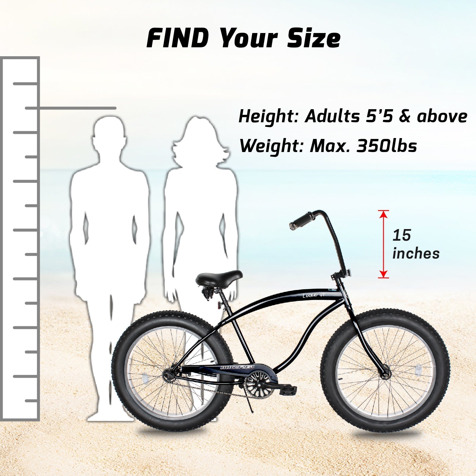 Tracer Bikes | Micargi Luxe GT 26" Beach Cruiser Bike, 7-Speed |  Chico USA, Inc.