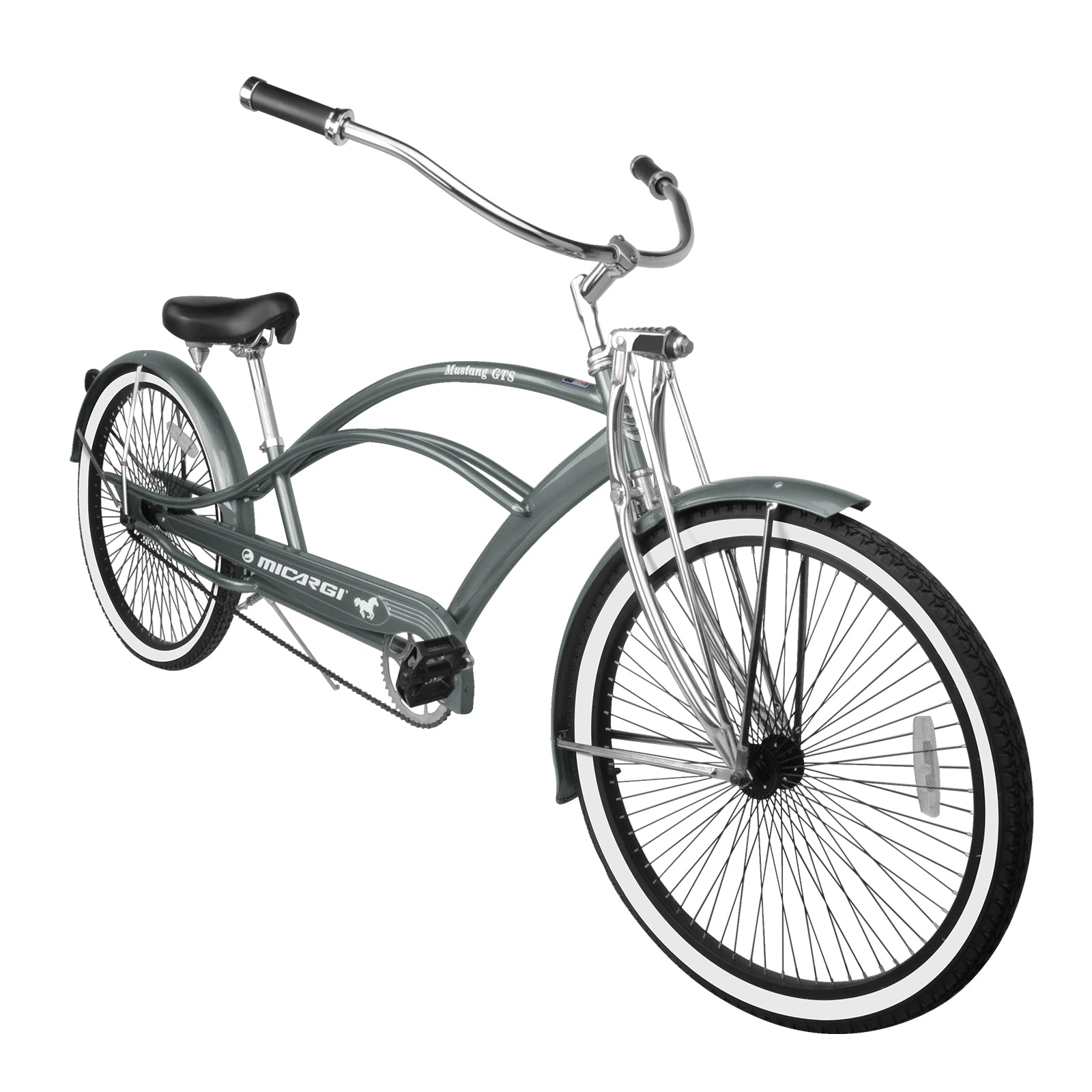 Tracer Bikes | Micargi Mustang GTS Cruiser Bike in Matte Black with Shimano Nexus 3-Speed | Chico USA, Inc.