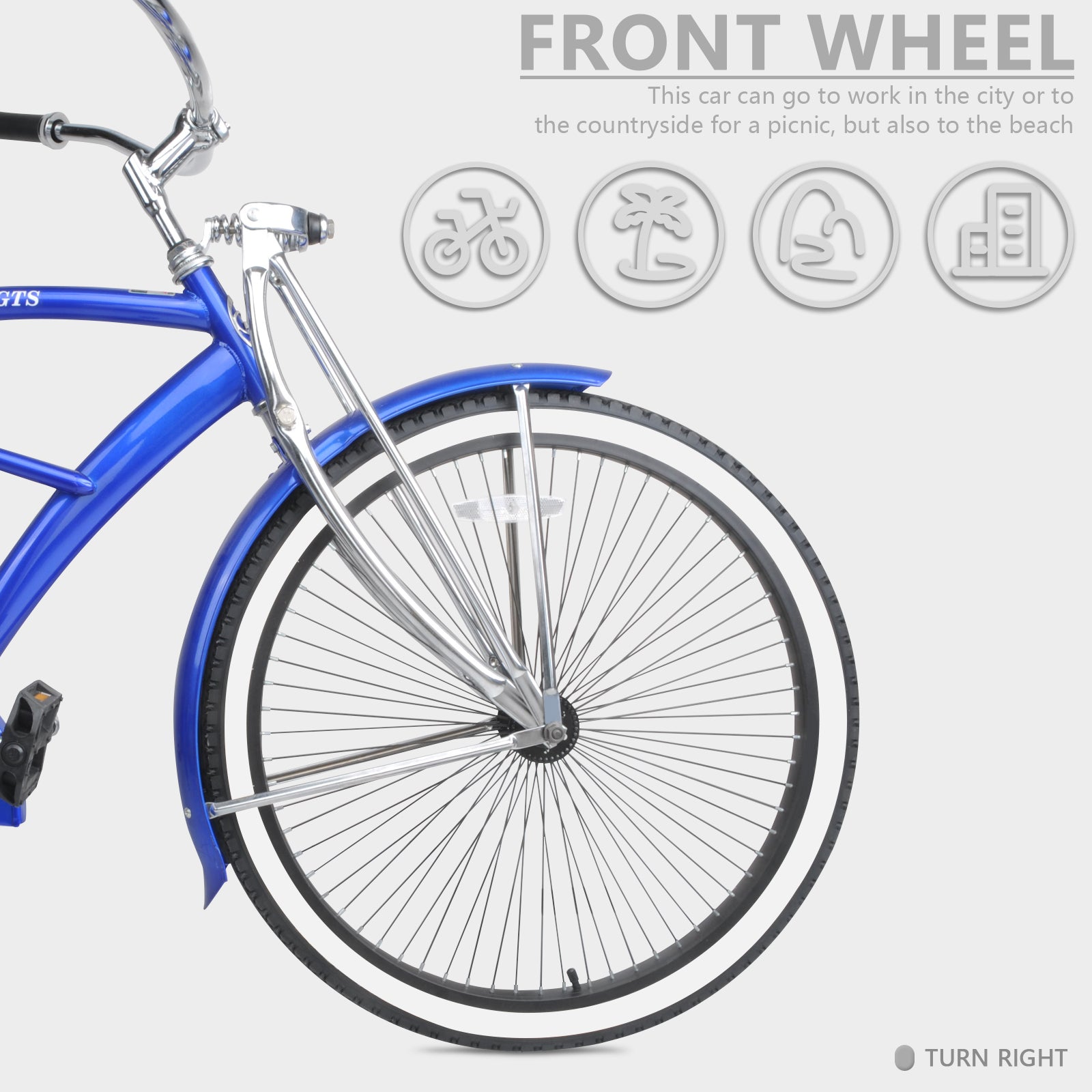 Tracer Bikes | Micargi Mustang GTS Cruiser Bike in Matte Black with Shimano Nexus 3-Speed | Chico USA, Inc.