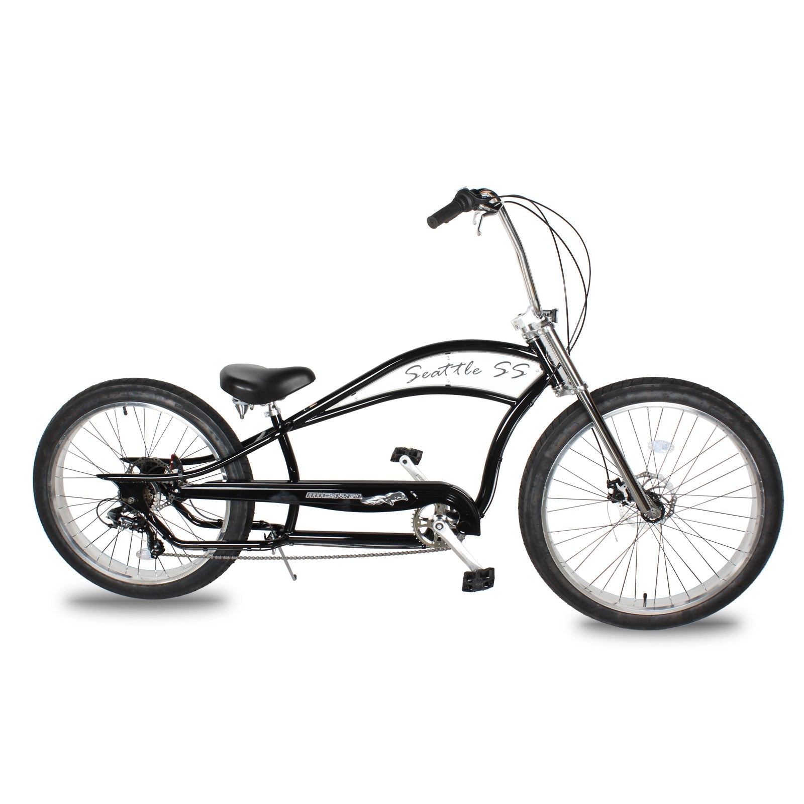 Tracer Bikes | Micargi Seattle 26" Beach Chopper Cruiser Bike with Shimano 7-Speed and Disc Brakes | Chico USA, Inc.